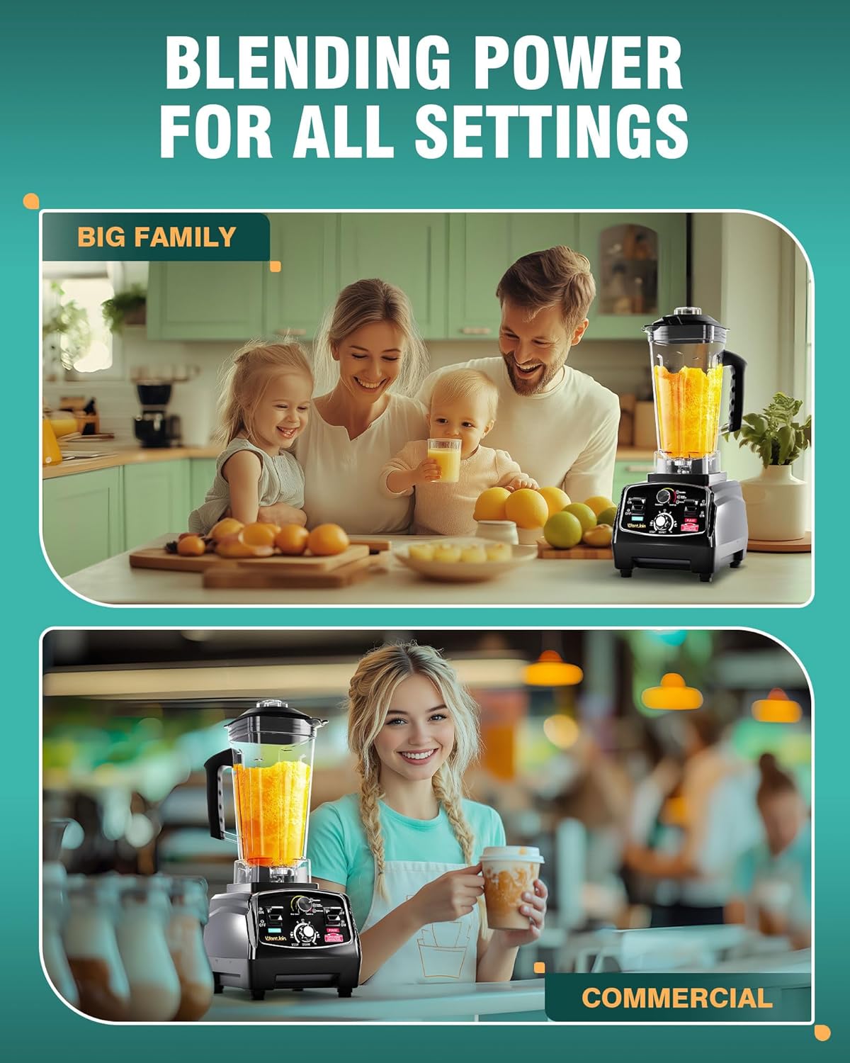 Professional Commercial Blender 68oz 1800W TIMER For Kitchen - Image 11