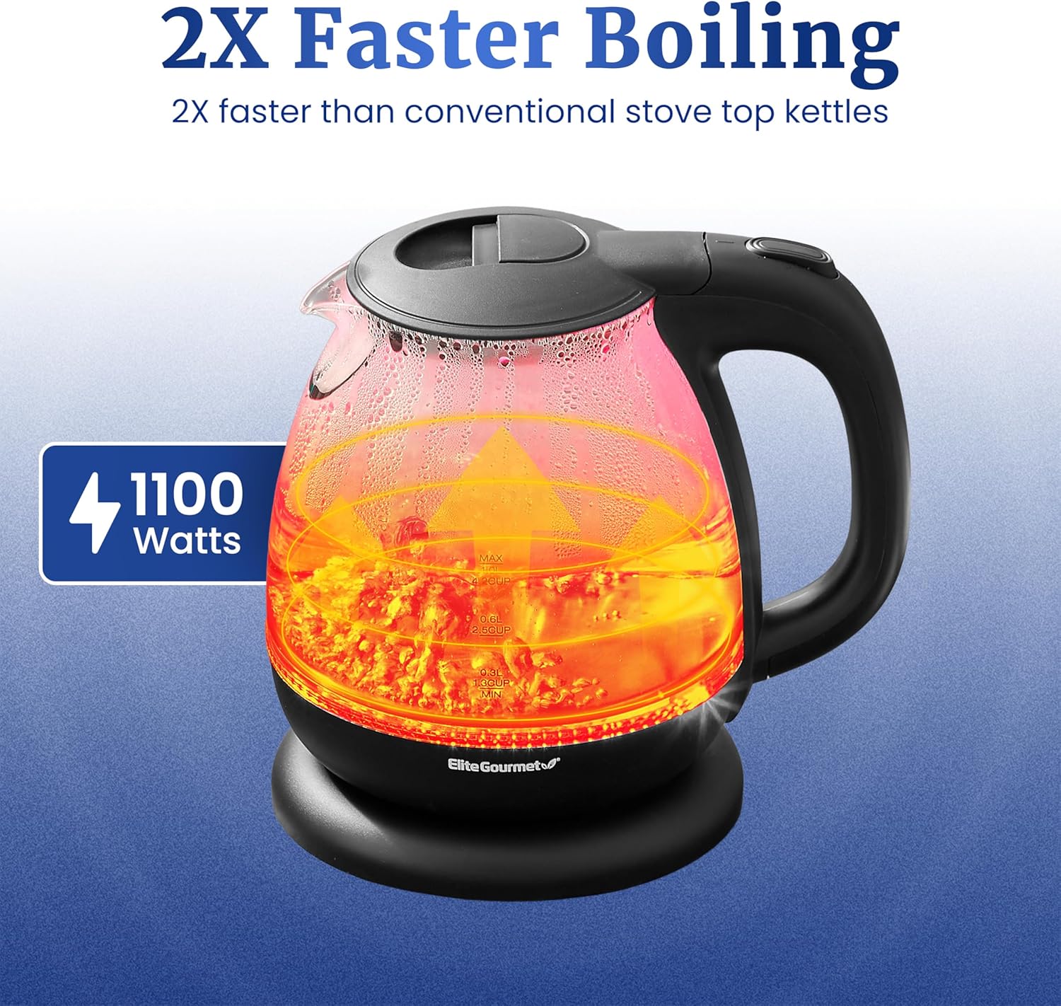 Elite Gourmet Electric Glass Kettle - Image 3