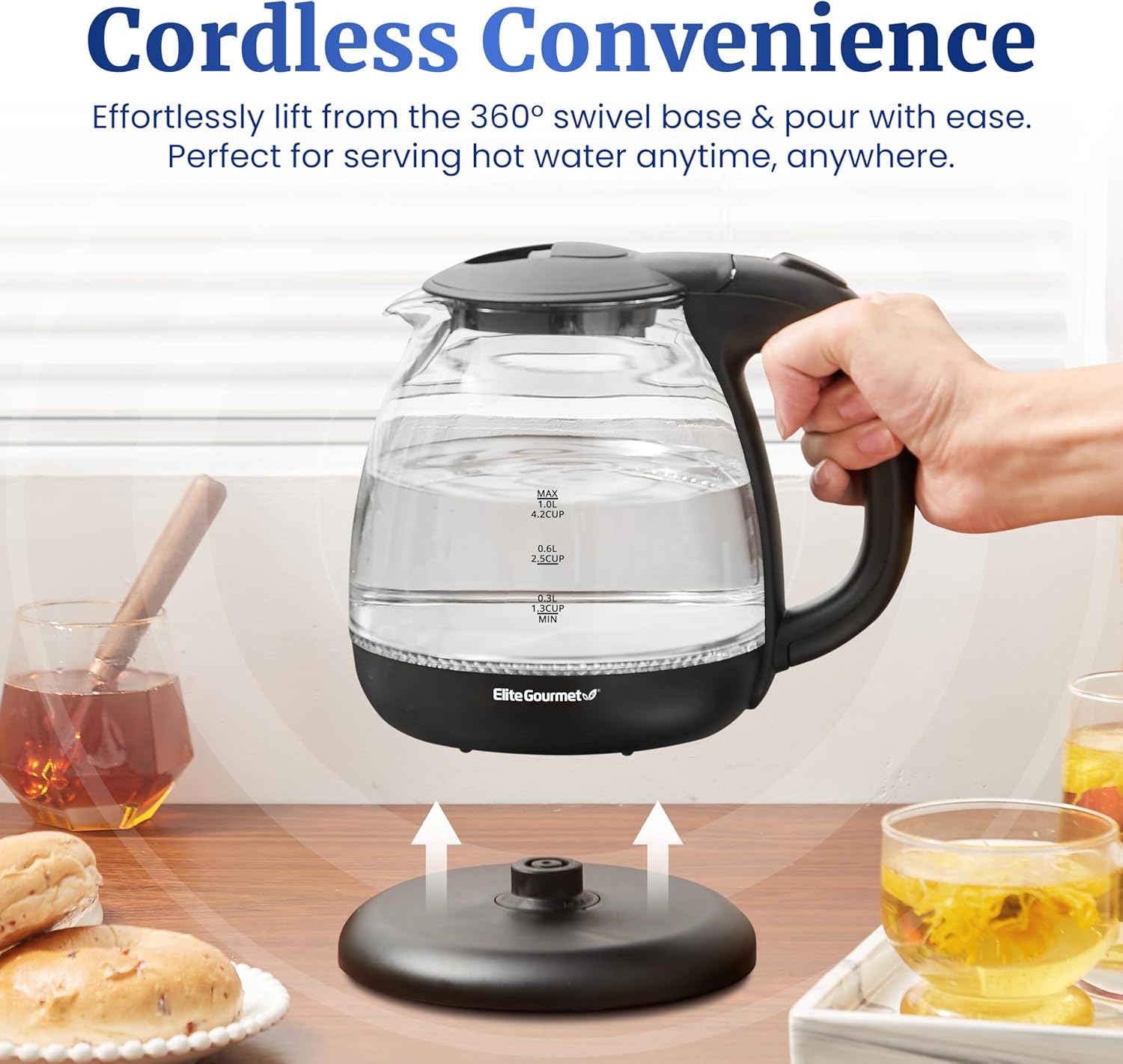 Elite Gourmet Electric Glass Kettle - Image 4