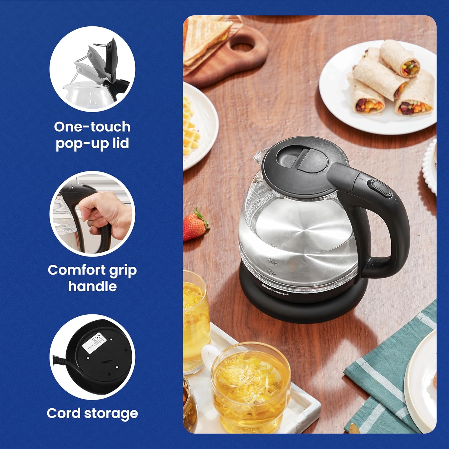Elite Gourmet Electric Glass Kettle - Image 7