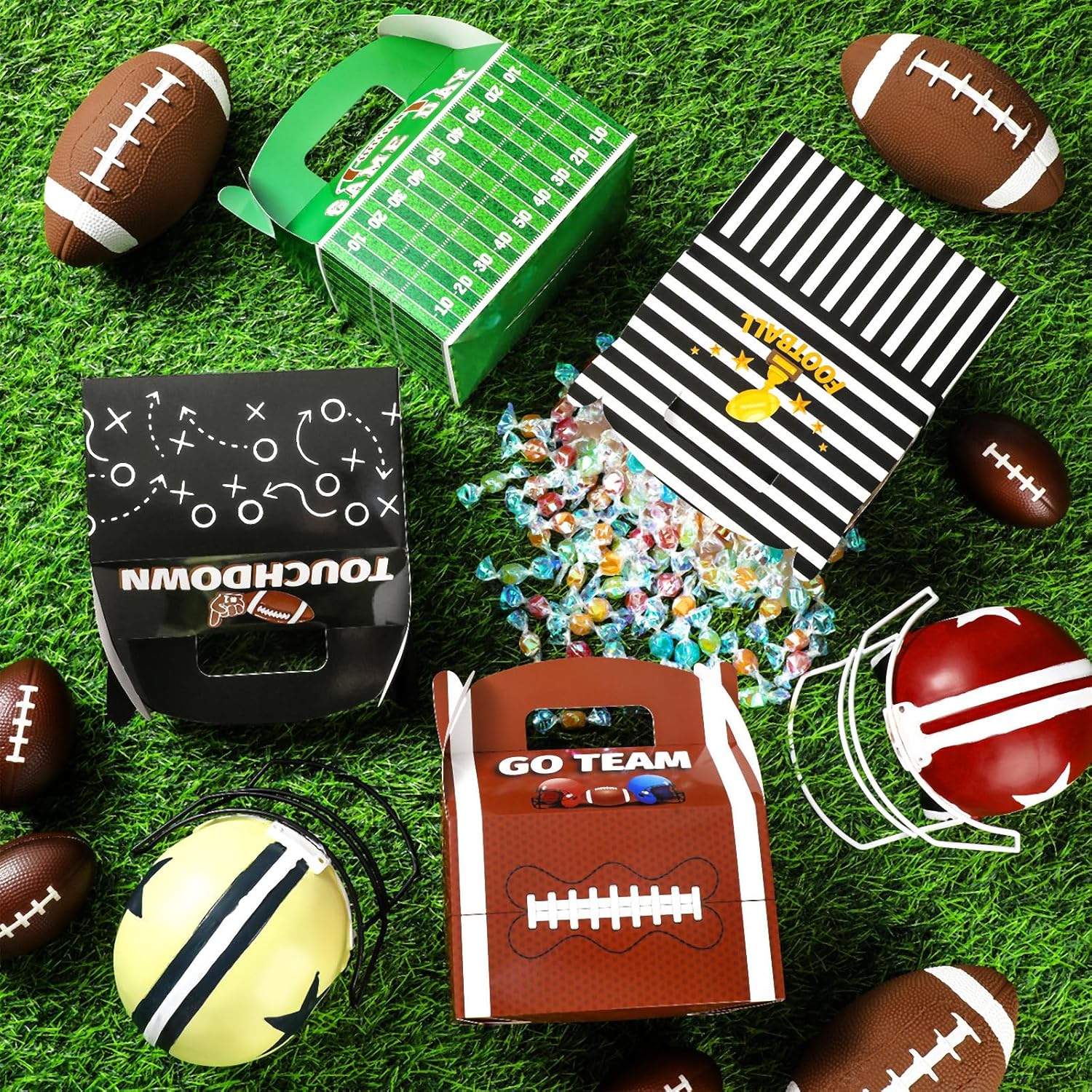 Football Party Treat Boxes Sports Theme Football Party Favors Box - Image 5