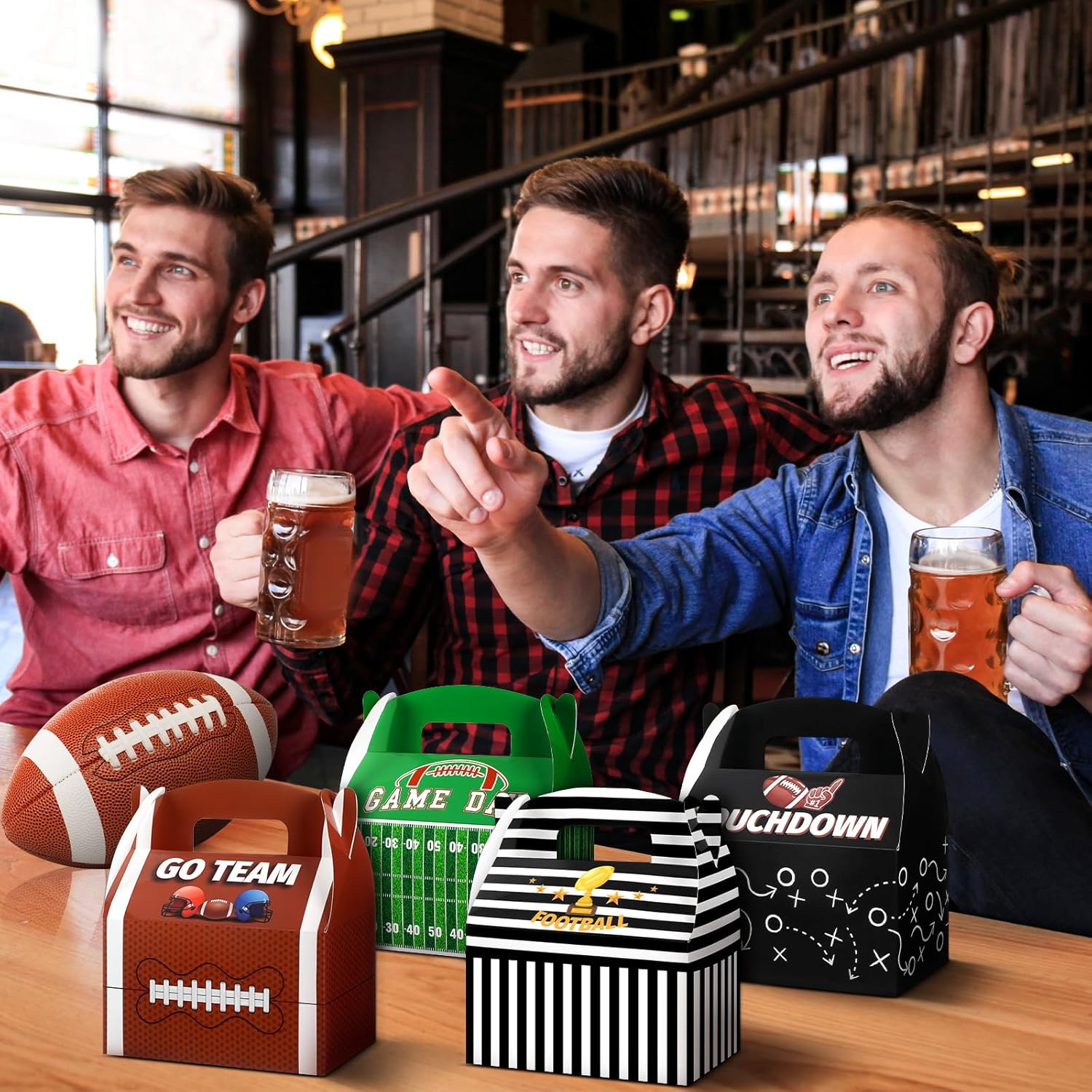 Football Party Treat Boxes Sports Theme Football Party Favors Box - Image 6
