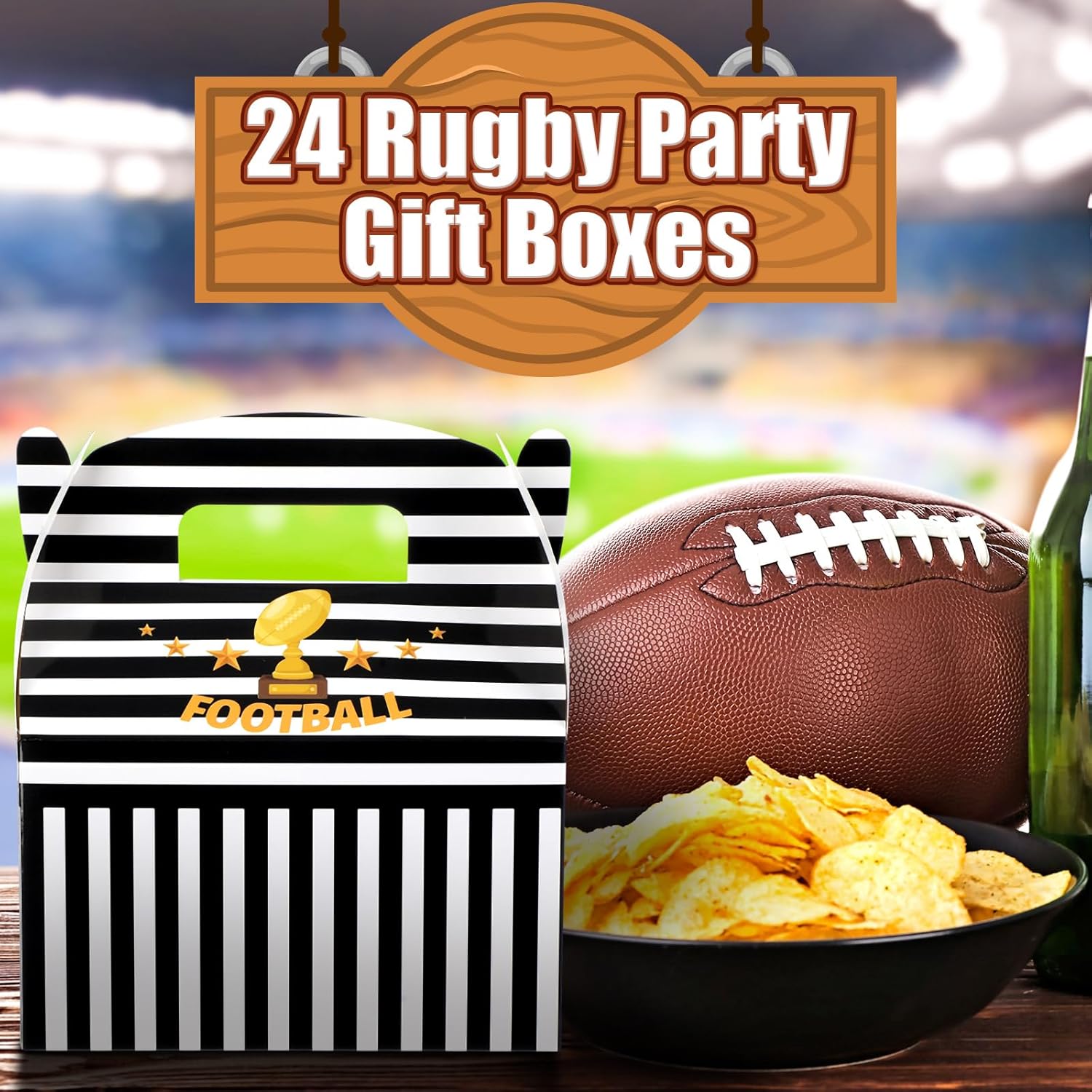 Football Party Treat Boxes Sports Theme Football Party Favors Box - Image 8