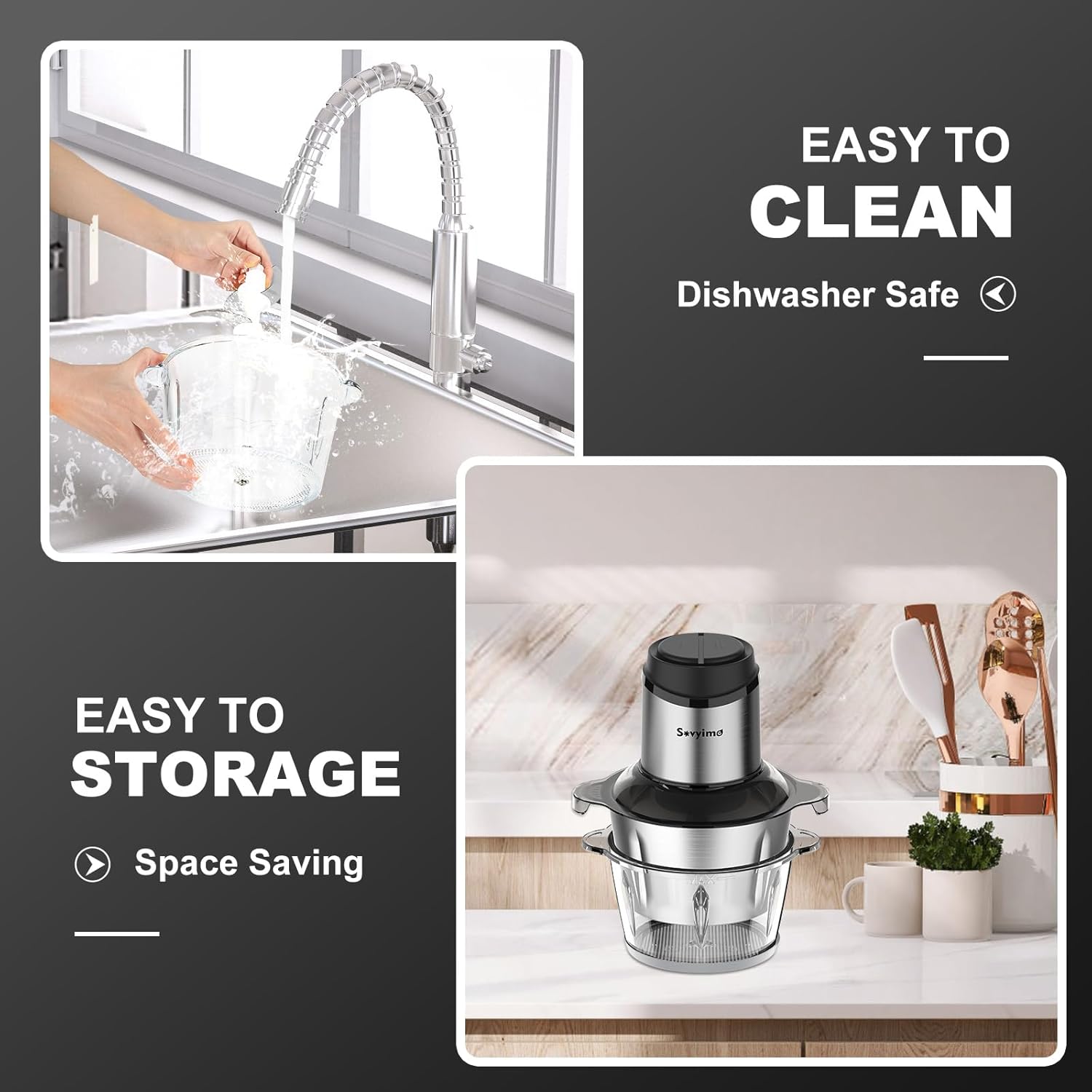 Sovyime 350W Electric Food Processor and Meat Grinder - Image 8