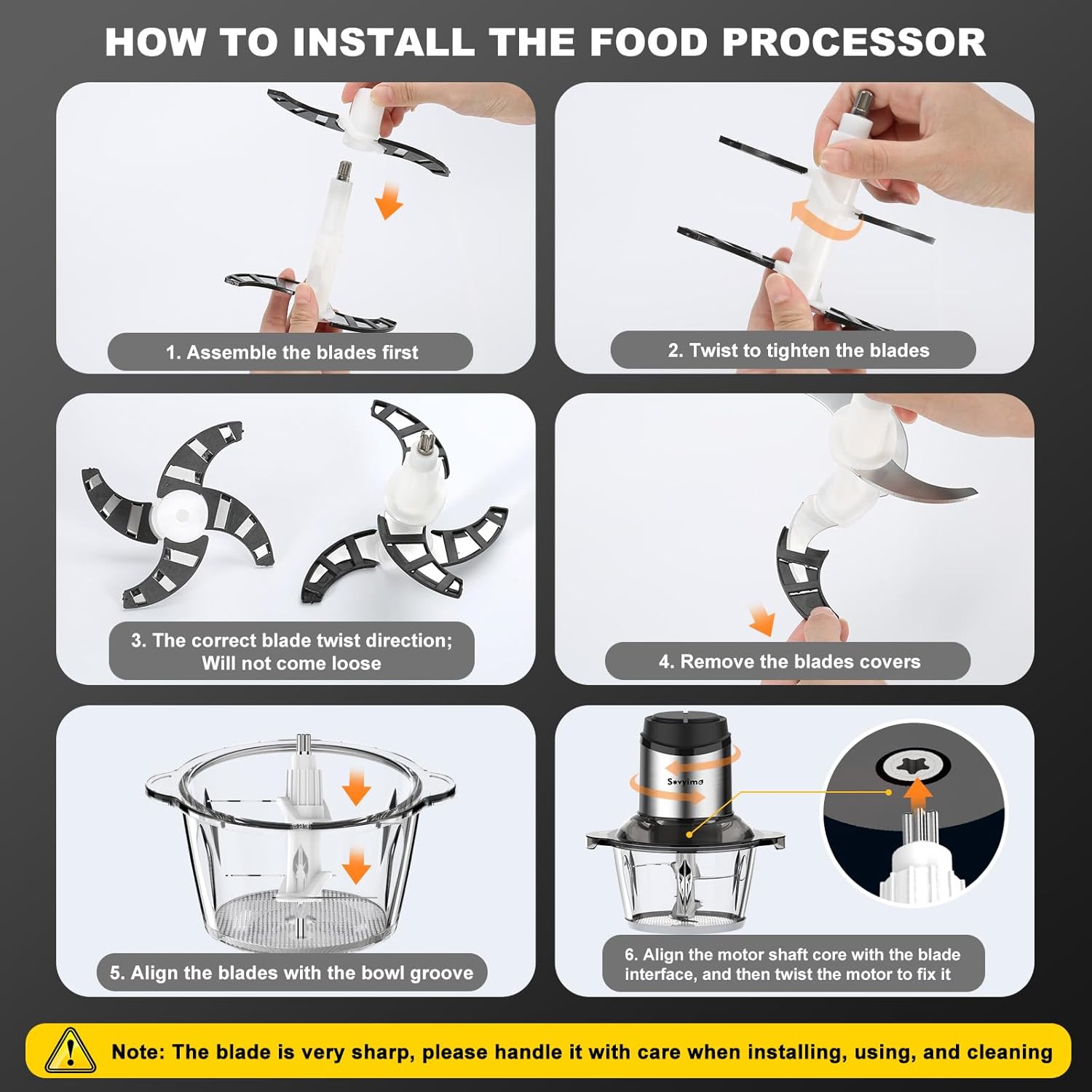 Sovyime 350W Electric Food Processor and Meat Grinder - Image 9