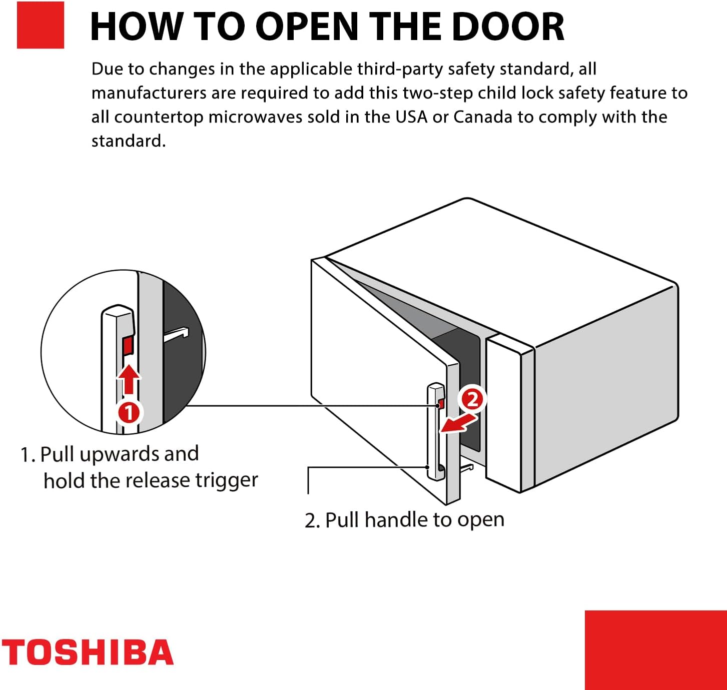 TOSHIBA 0.9 Cu Ft Black Stainless Steel Small Microwave Oven - Image 8