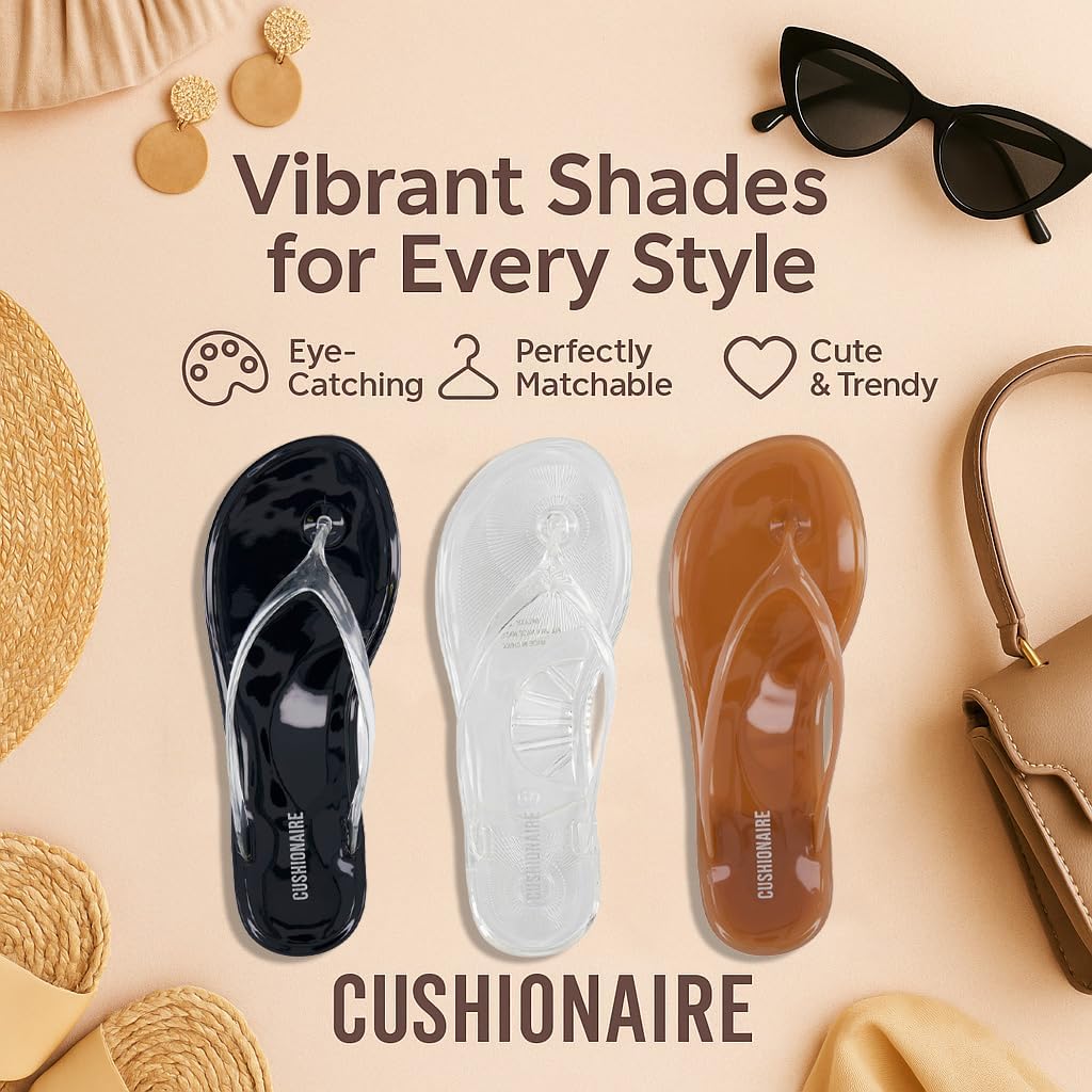 CUSHIONAIRE Splash Jelly Flip Flops for Women - Image 3