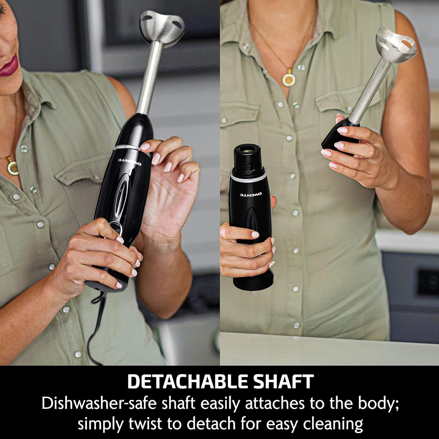OVENTE Immersion Hand Blender 300W Electric Stick Mixer - Image 5