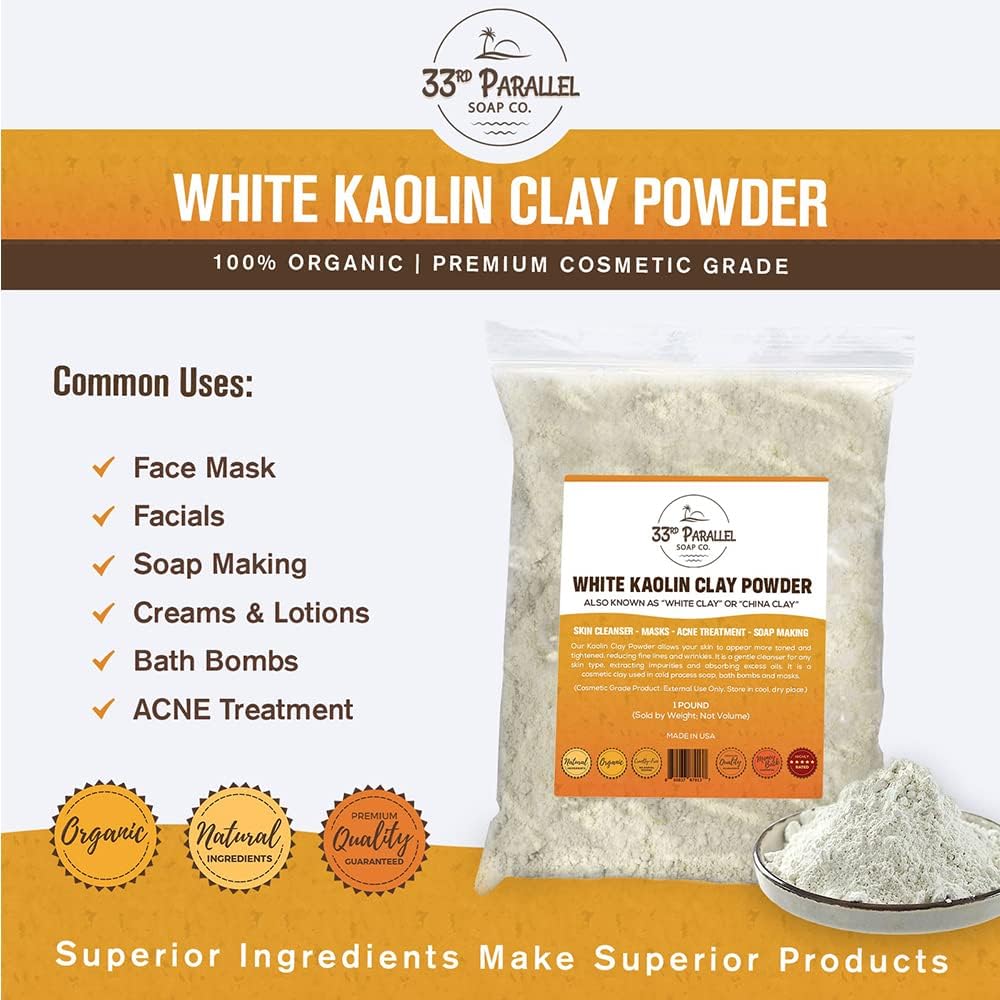Organic White Kaolin Clay Powder - Image 3