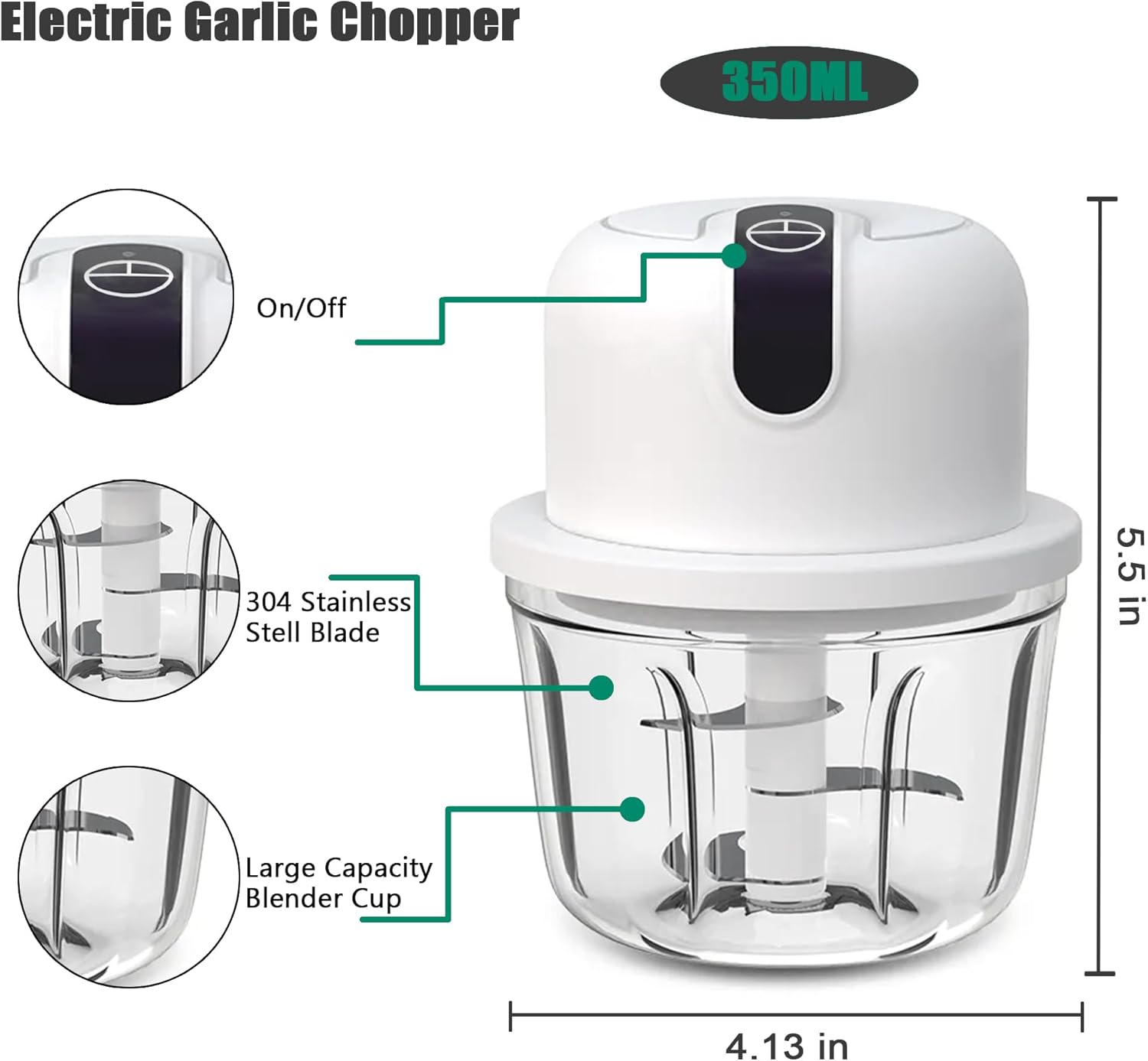 Electric Garlic and Vegetable Chopper - Image 3