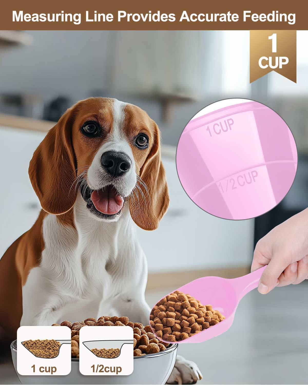 Pink Pet Food Scoop Measuring Cup - Image 4