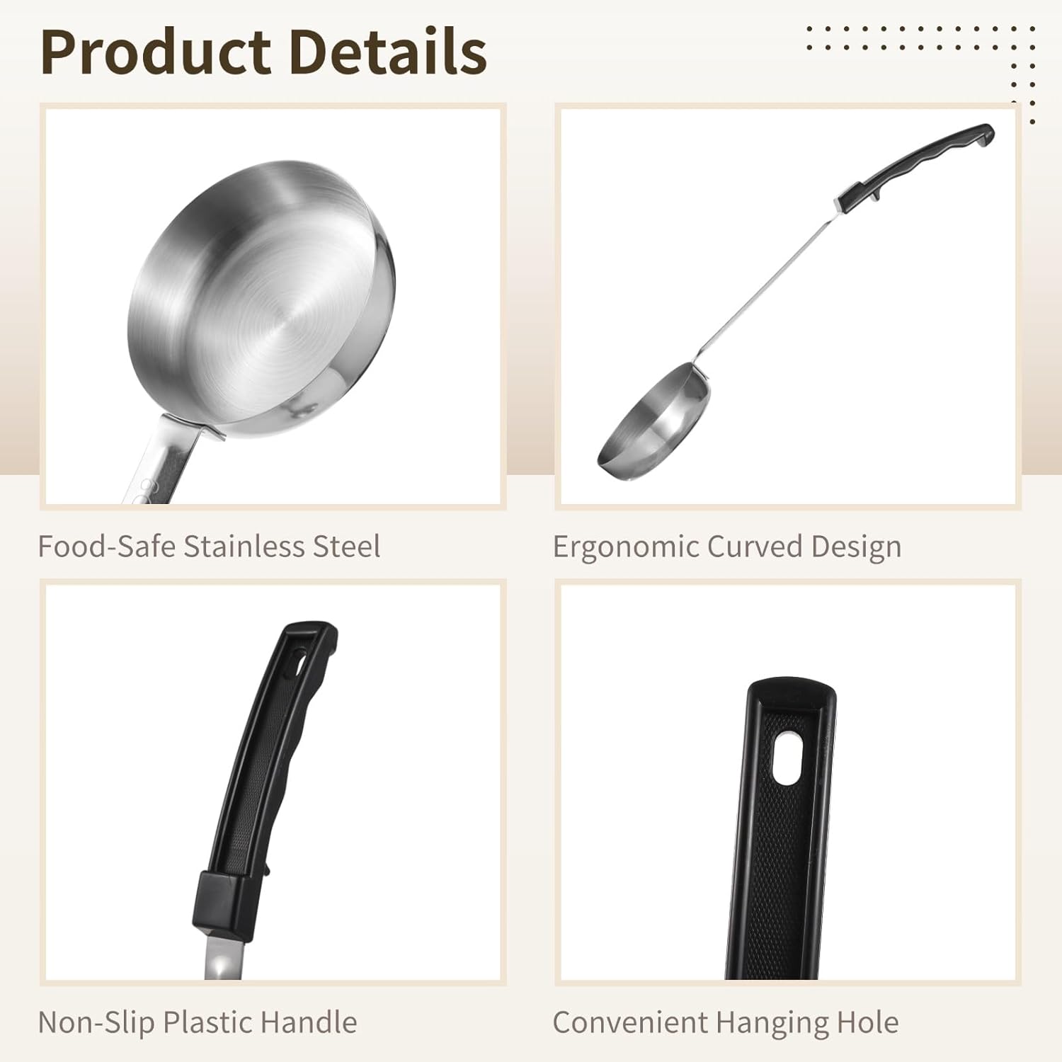 Stainless Steel Ladle Set for Cooking and Dieting - Image 5