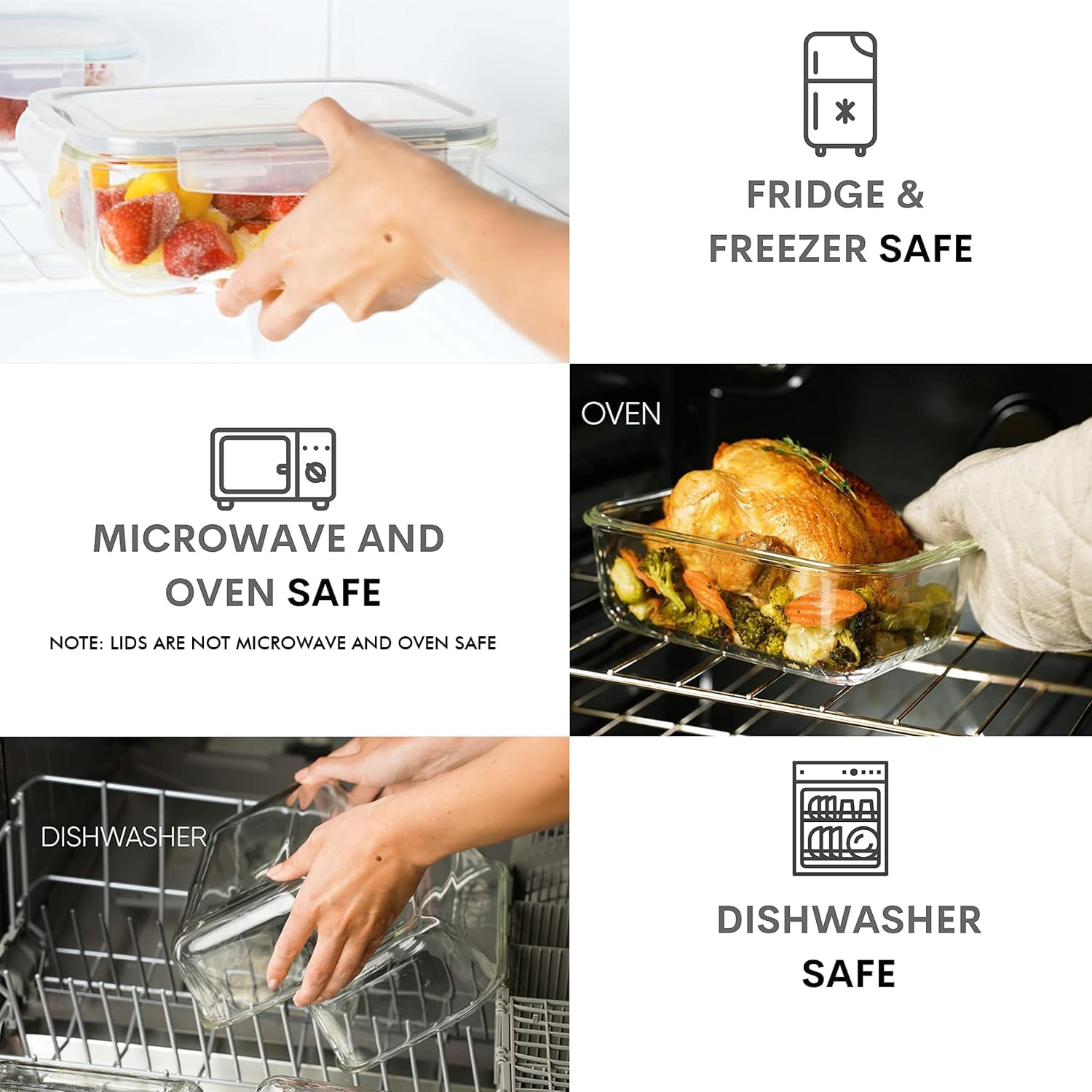 Large Glass Food Storage Containers with Locking Lids - Image 6