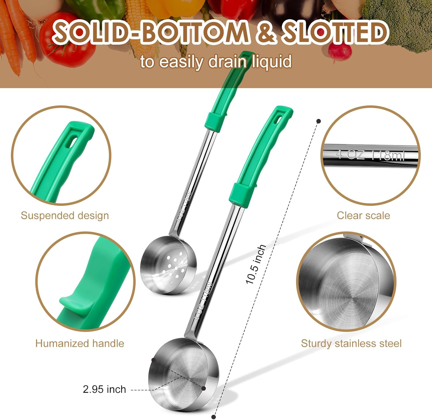 Stainless Steel Portion Control Ladle Spoon Set - Image 4