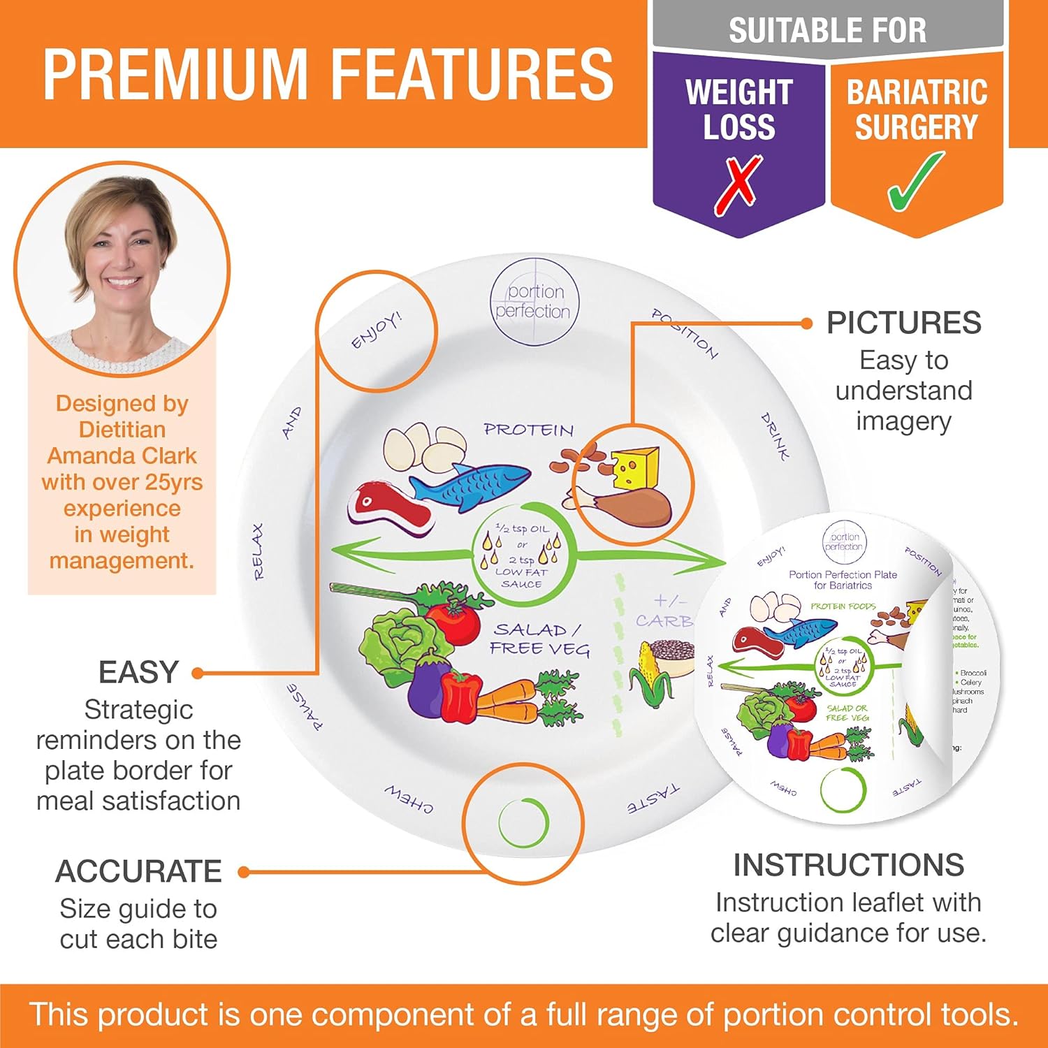 Portion Perfection Porcelain Bariatric Plates for Weight Control - Image 3