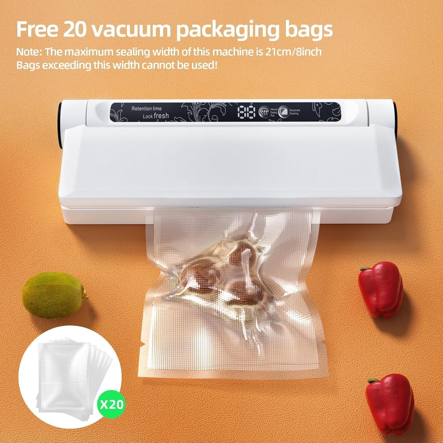 Food Vacuum Sealer Machine with Strong Suction and Digital Timer - Image 7