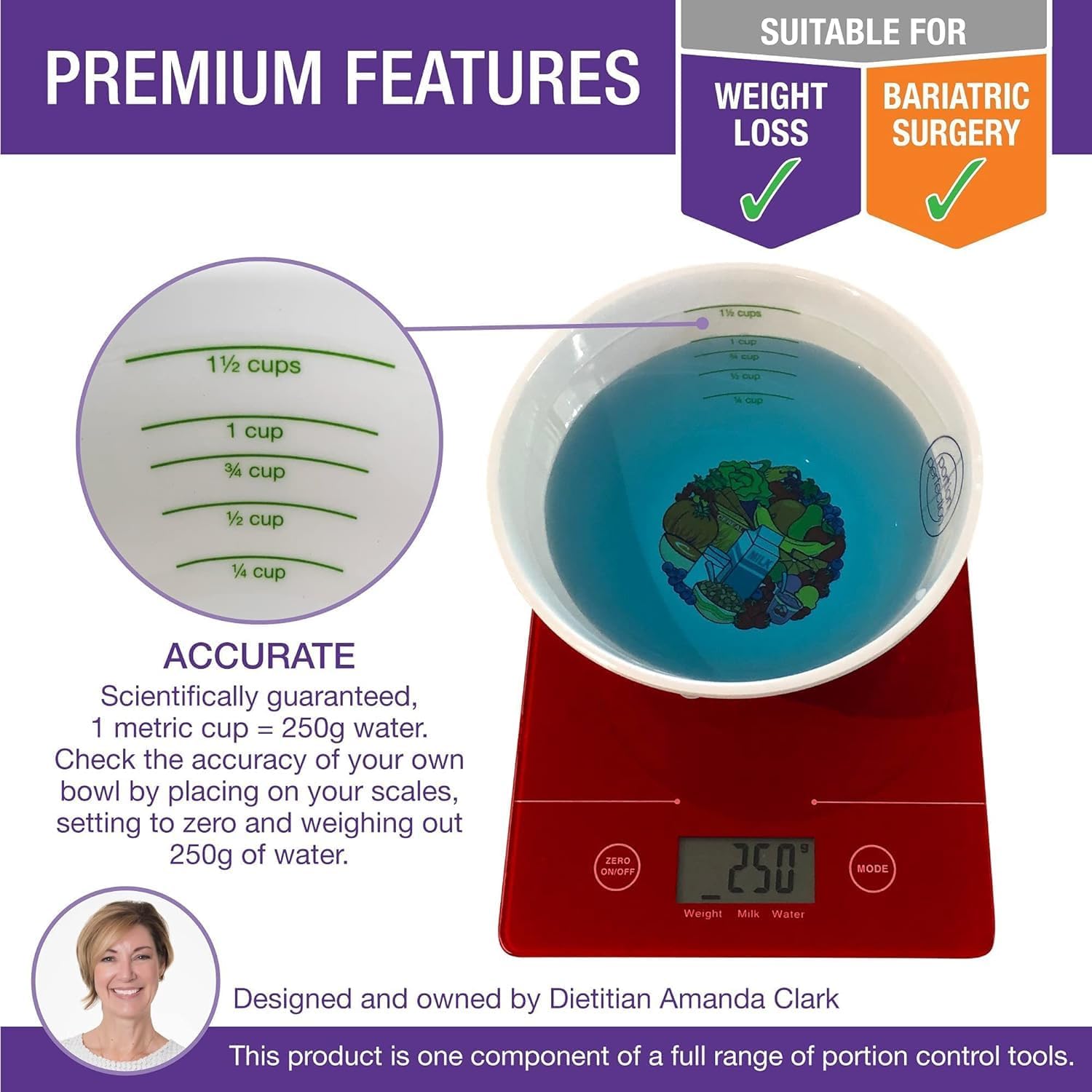 Portion Perfection Melamine Portion Control Measuring Bowl - Image 4