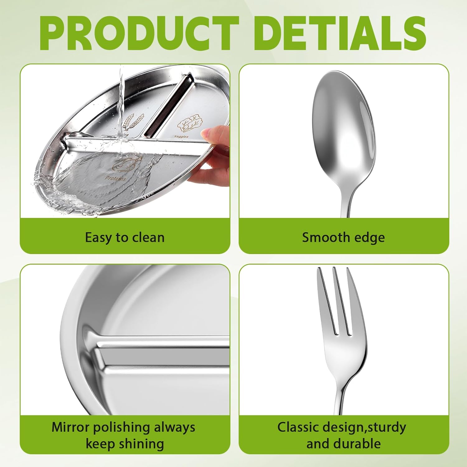 Jinei Stainless Steel Bariatric Portion Control Plate Set - Image 4