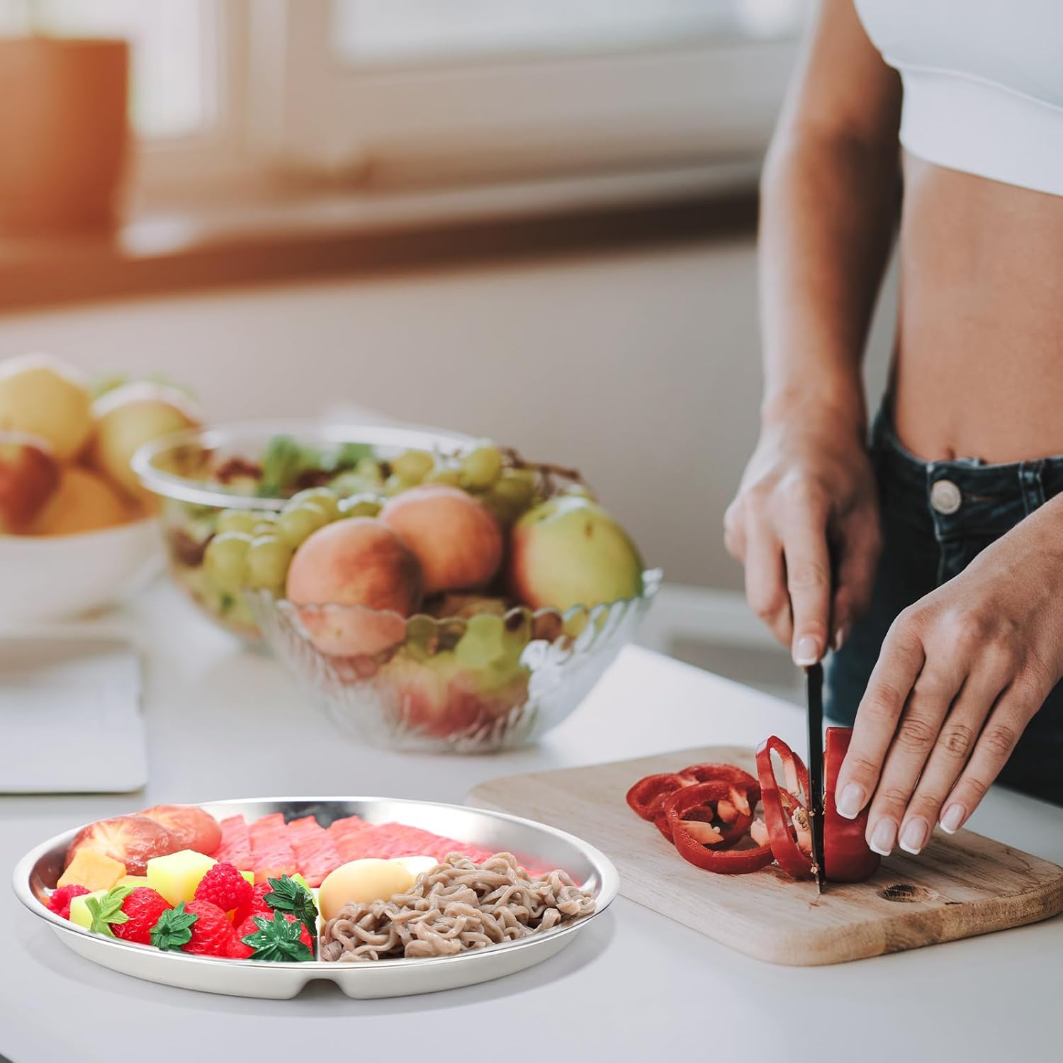 Jinei Stainless Steel Bariatric Portion Control Plate Set - Image 6