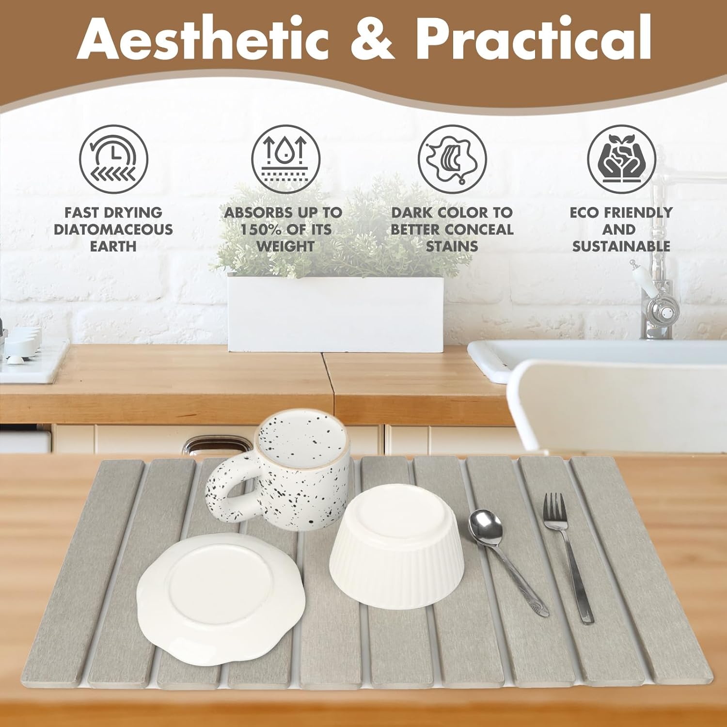 Eco-Friendly Dish Drying Stone Mat - Image 3