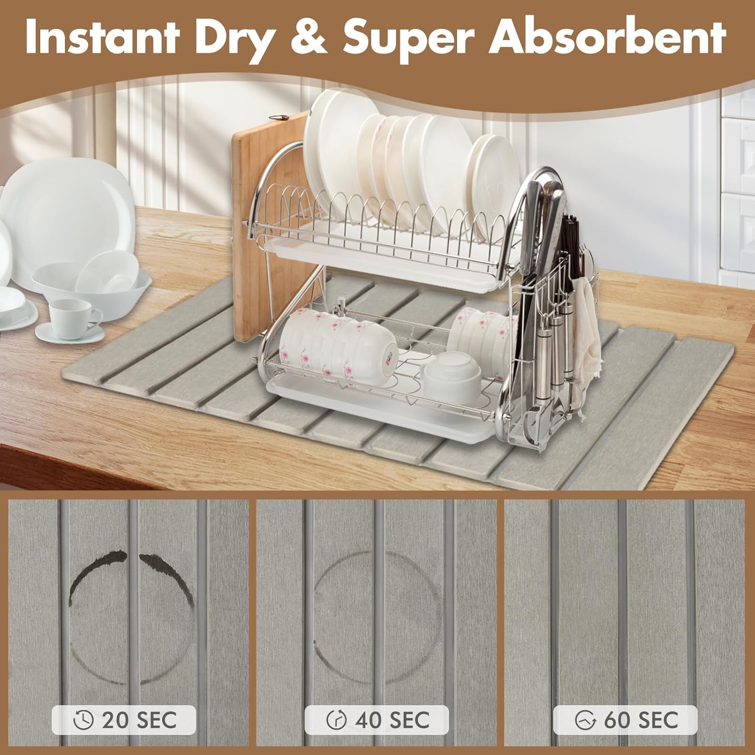 Eco-Friendly Dish Drying Stone Mat - Image 6