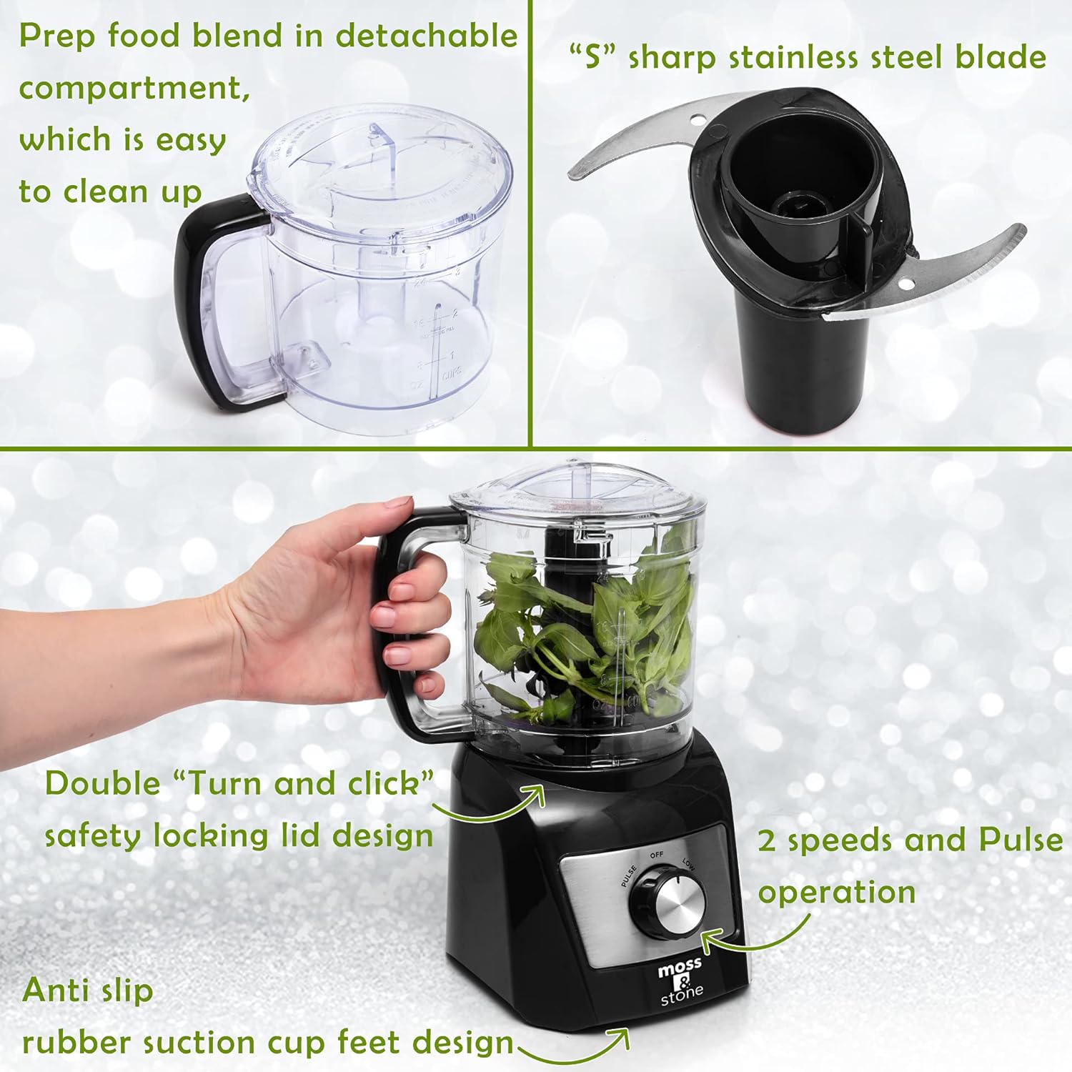 Moss & Stone Mini Food Processor - Image 4
