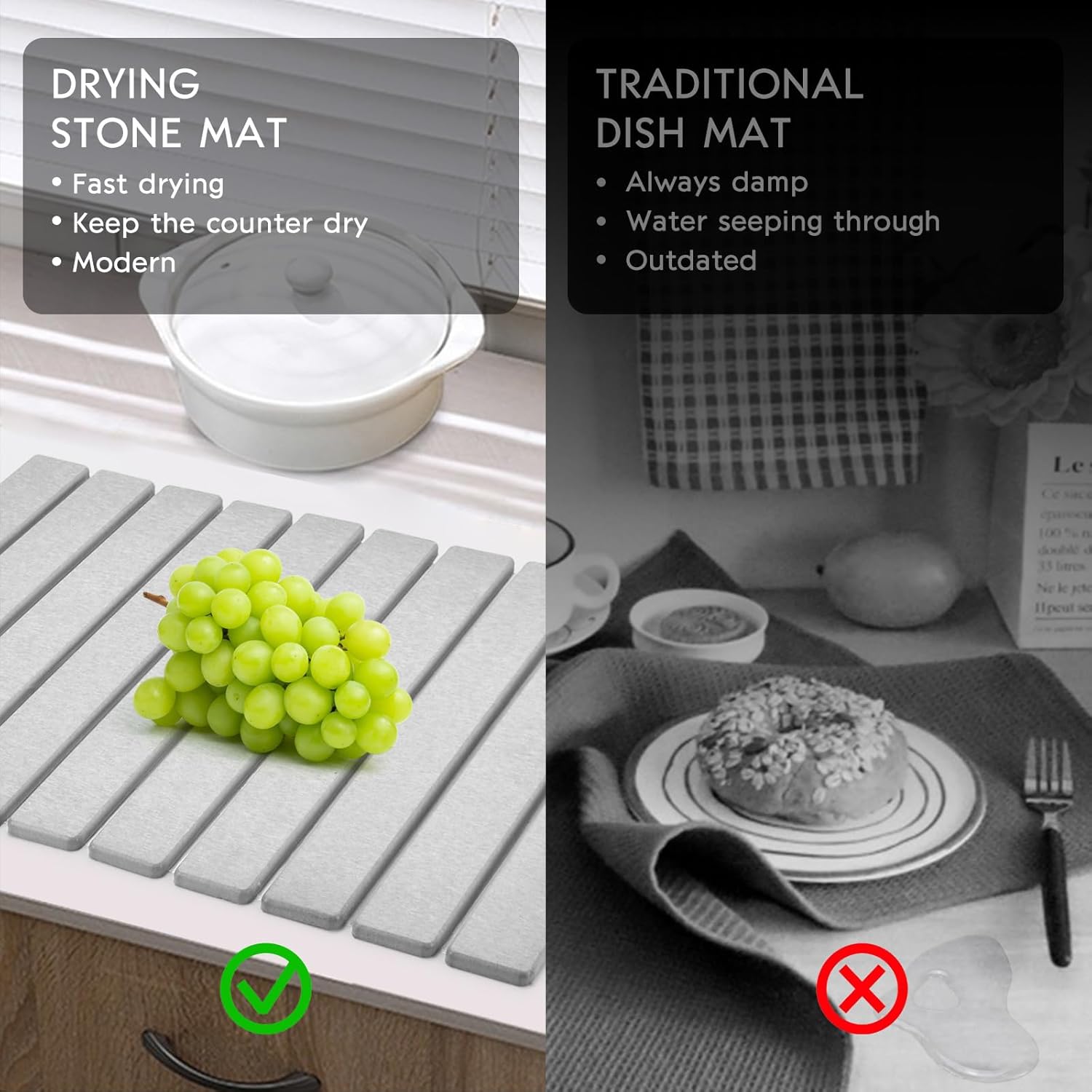 Large Stone Dish Drying Mats for Kitchen Counter - Image 5