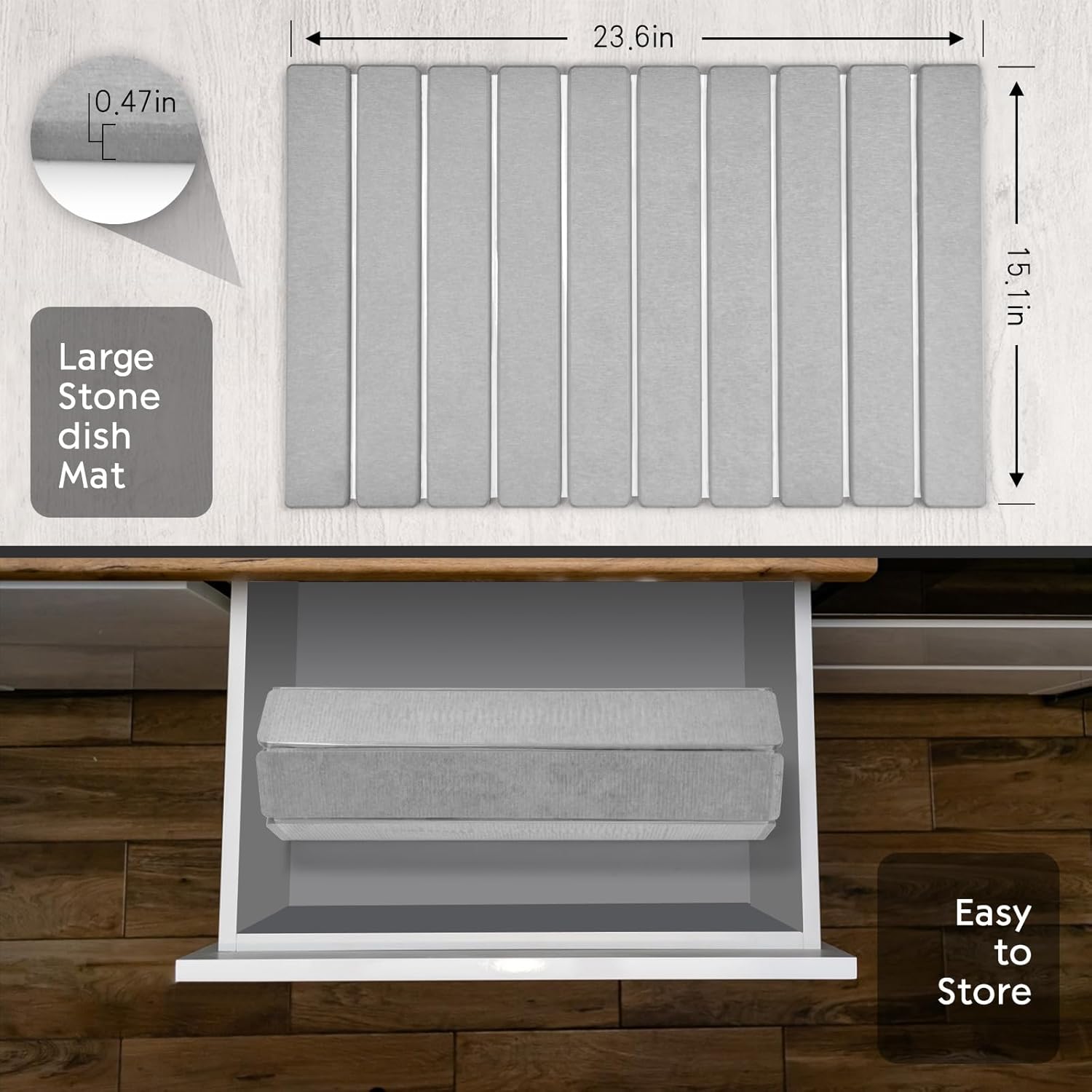 Large Stone Dish Drying Mats for Kitchen Counter - Image 6