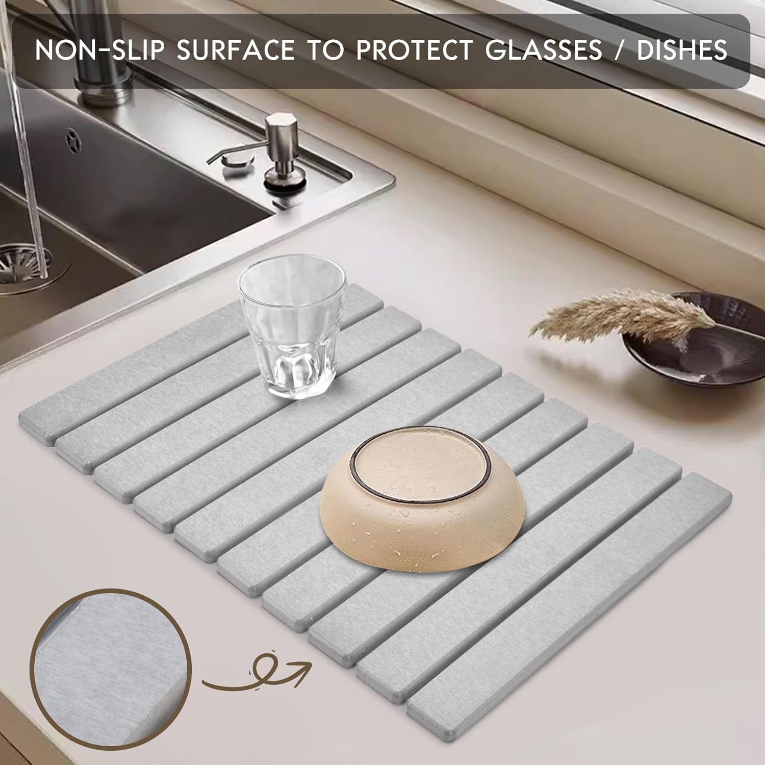 Large Stone Dish Drying Mats for Kitchen Counter - Image 7