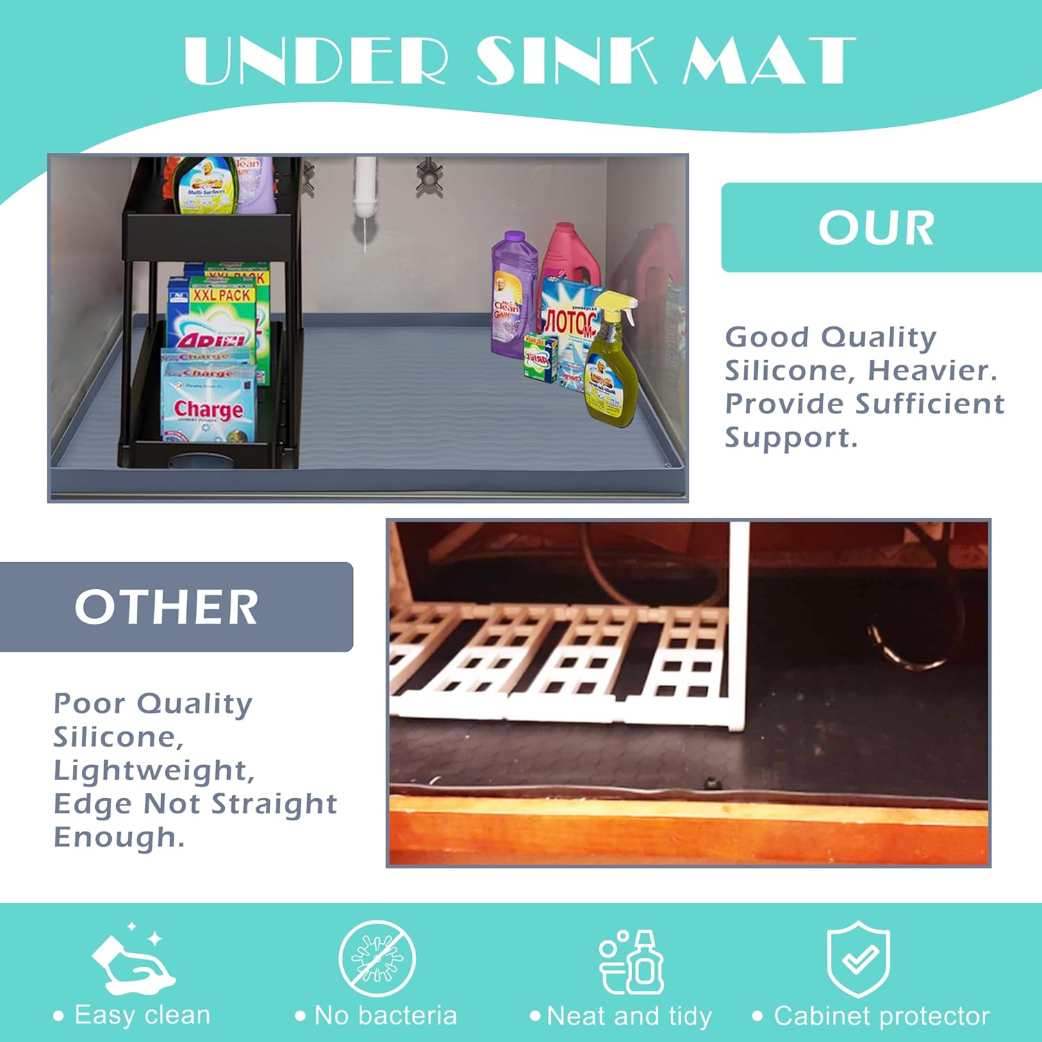 URMONA Waterproof Silicone Under Sink Mat - Image 6