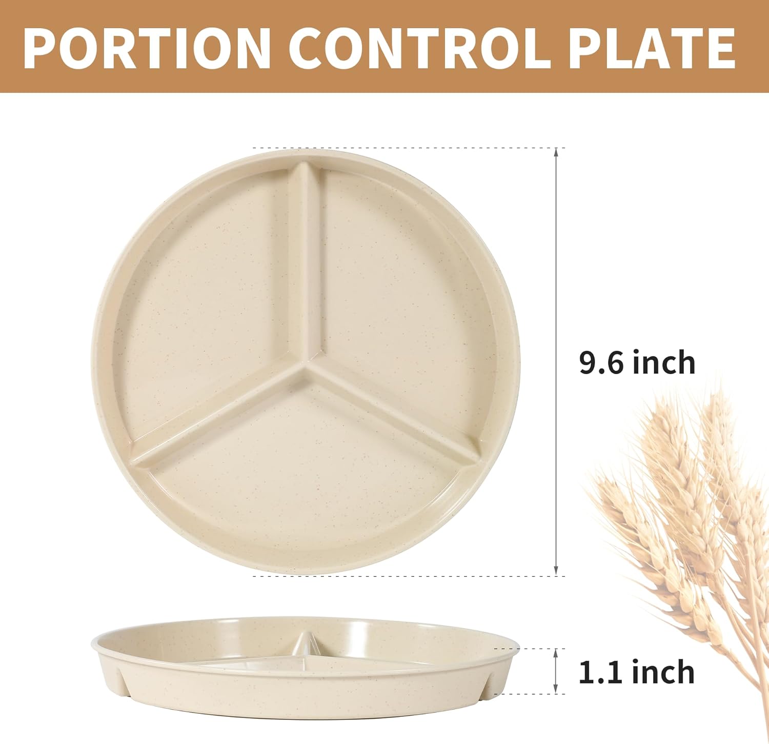 9.6Inch Multicolor Wheat Straw Plates for Adults - Image 5