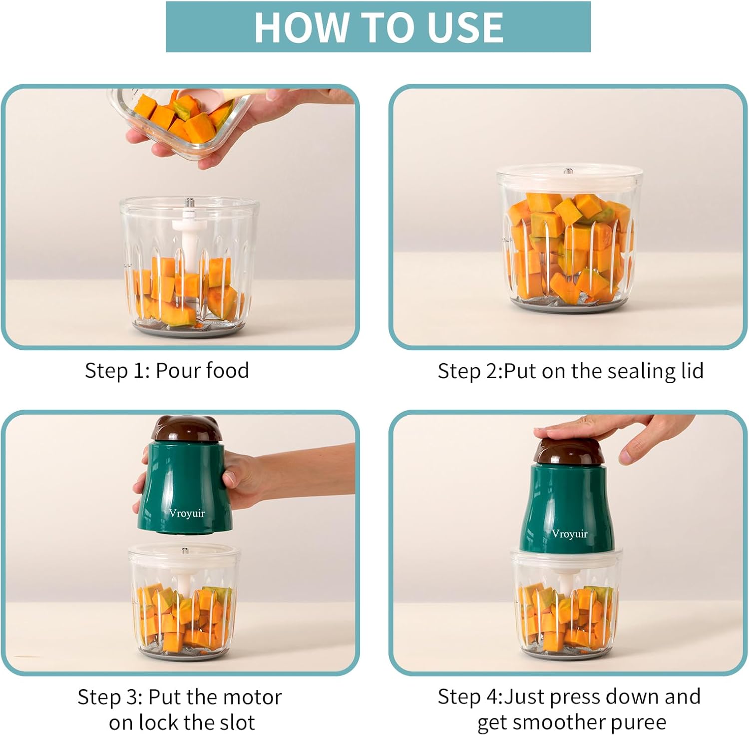 Baby Food Blender with 10 Blades and Glass Bowls - Image 6