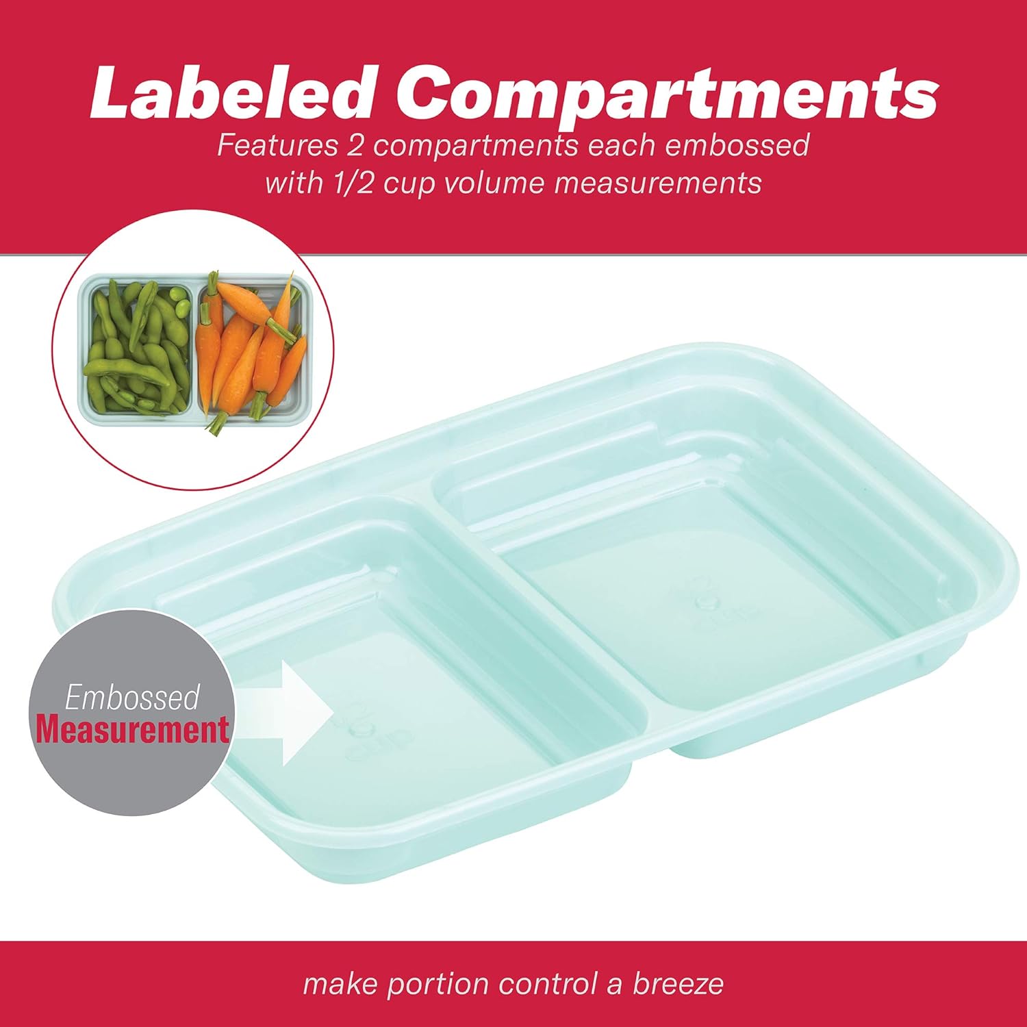 GoodCook 2-Compartment Reusable Divided Snack Containers with Lids - Image 5