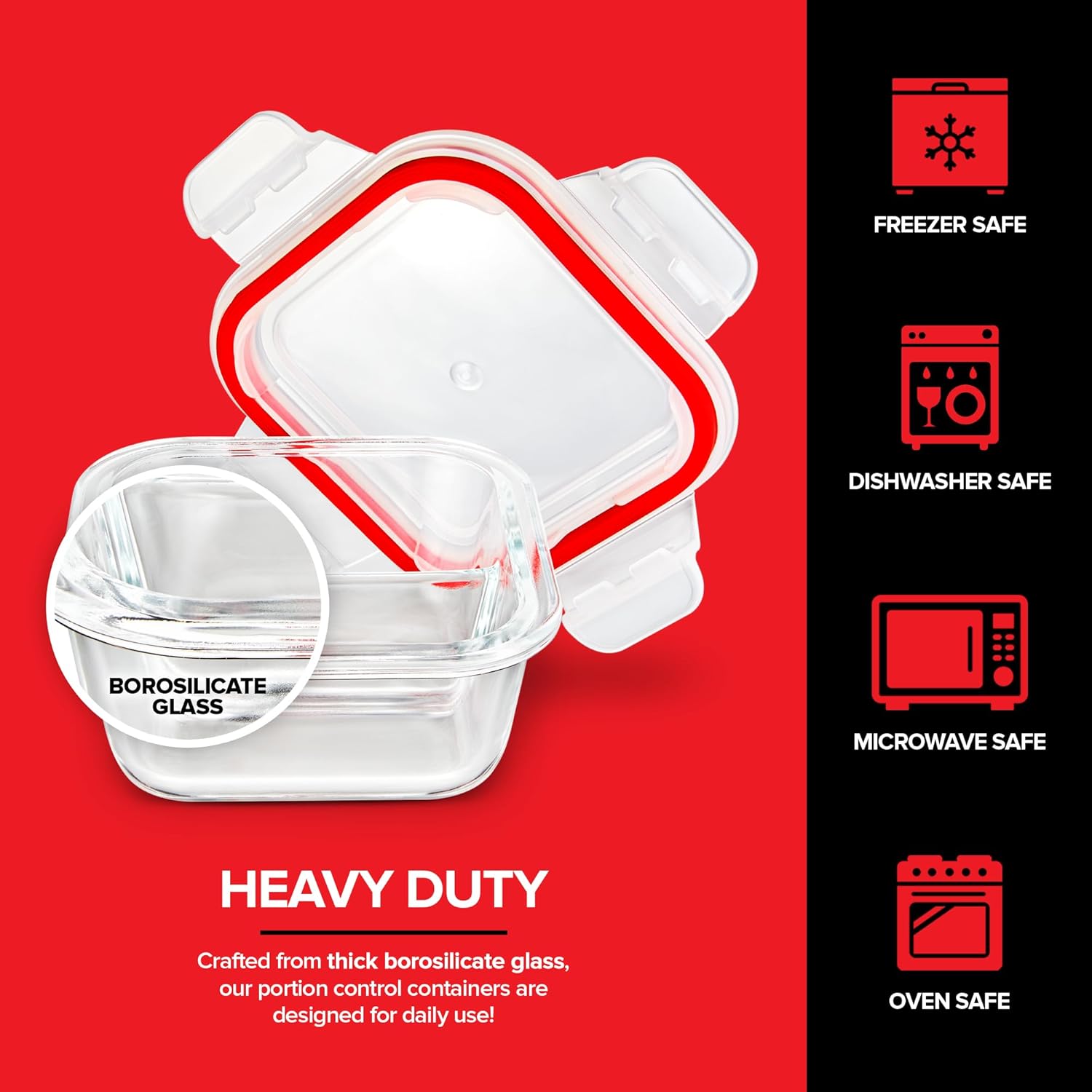 Glass Bariatric Food Containers with Lids - Image 4