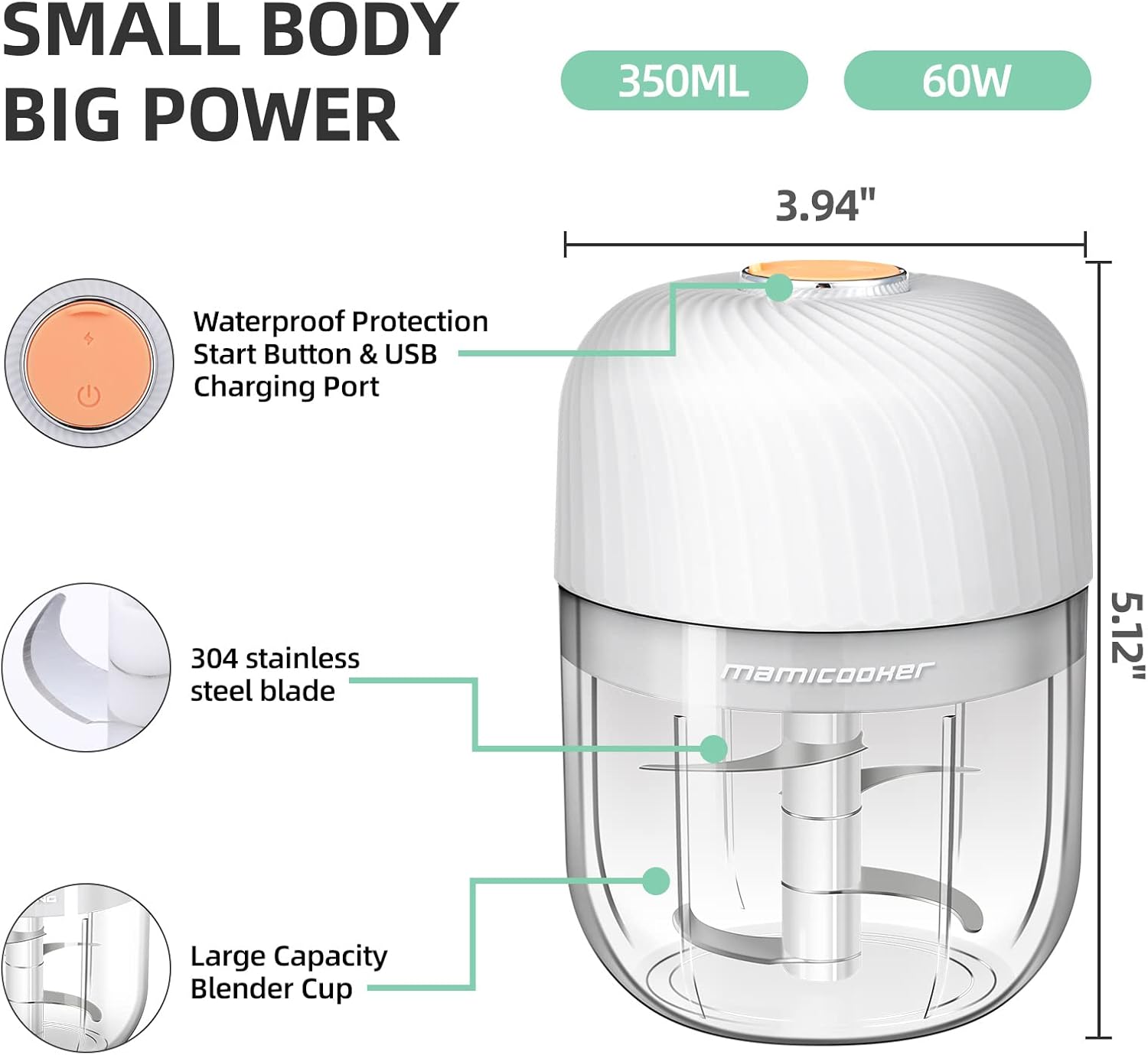 Portable Electric Garlic and Veggie Chopper - Image 4