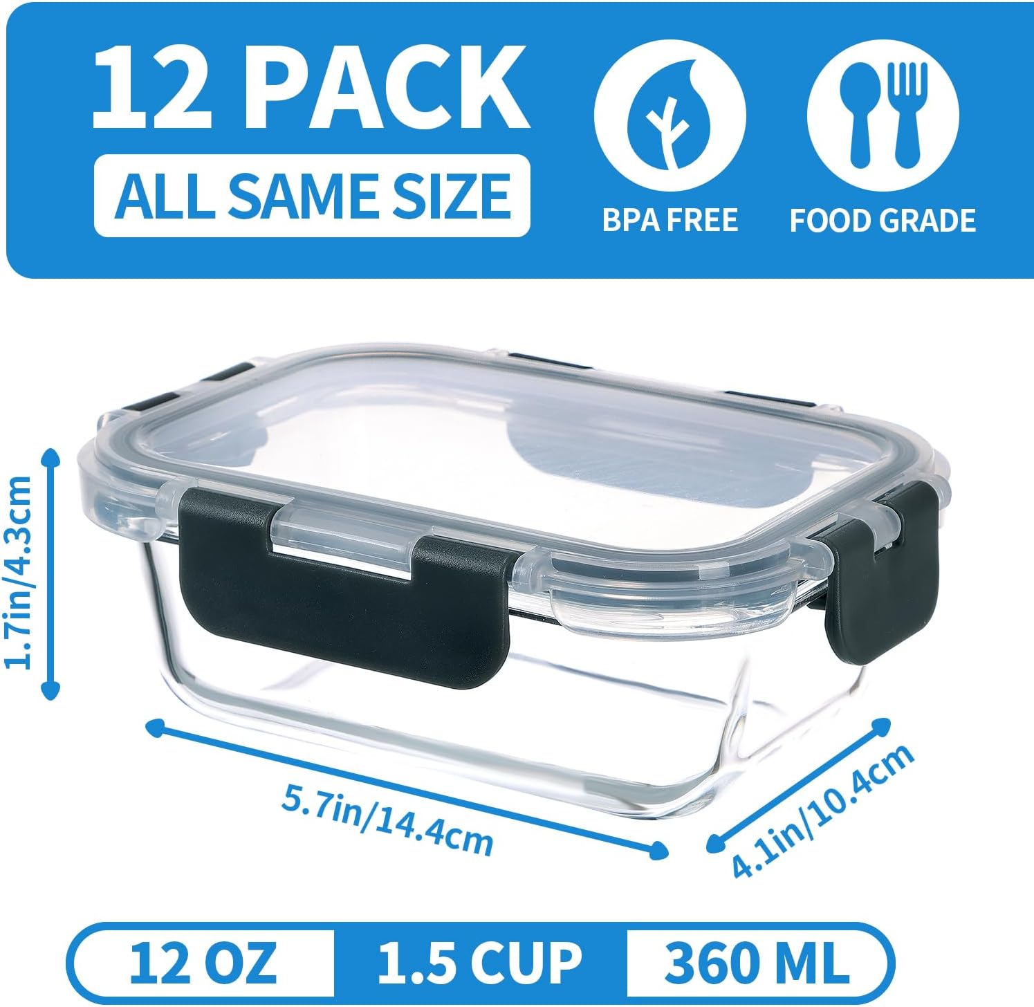 24-Piece Glass Food Storage Containers Set - Image 3