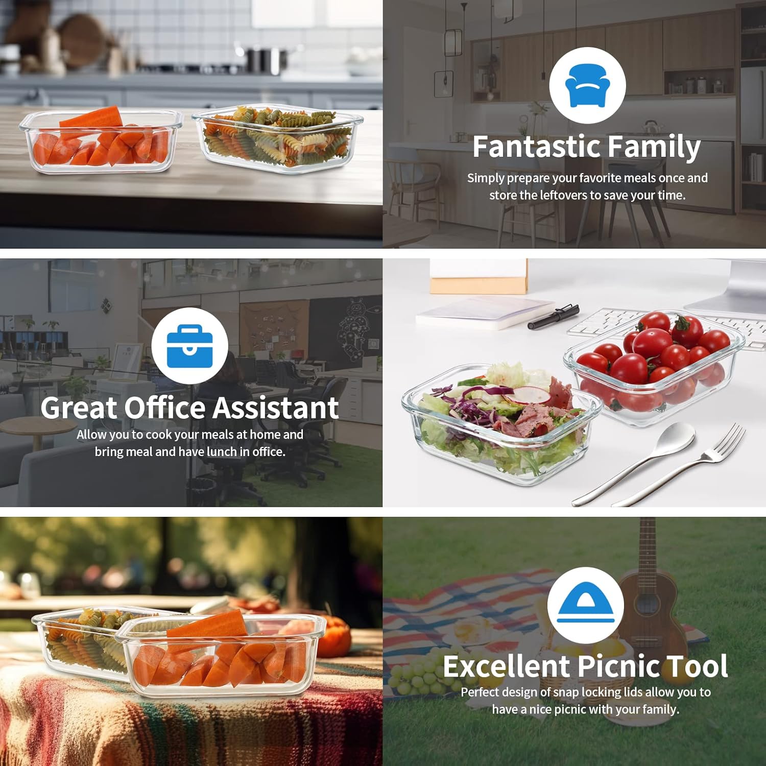 24-Piece Glass Food Storage Containers Set - Image 4