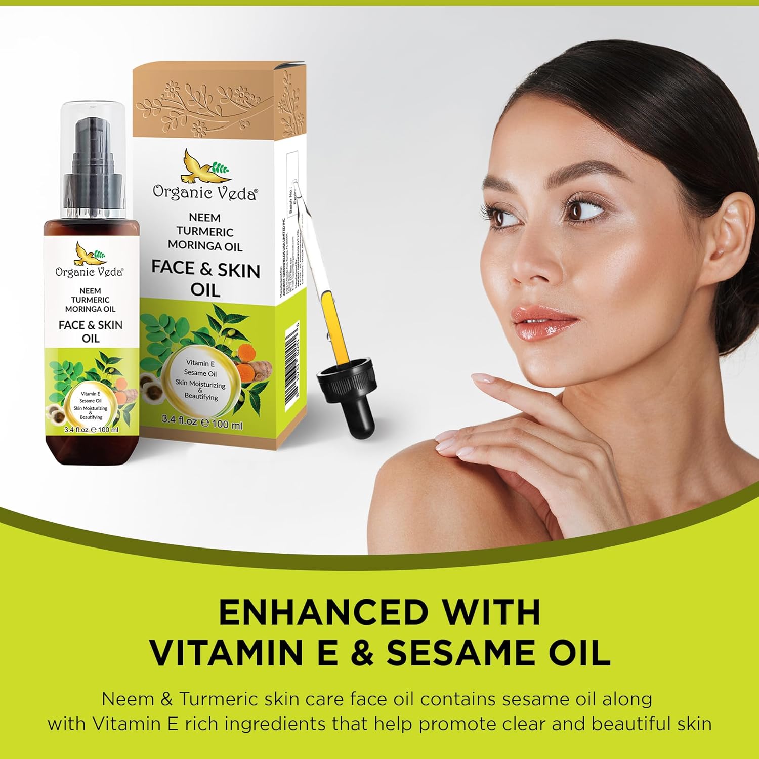 Organic Veda Moringa Face Oil with Neem & Turmeric - Image 6