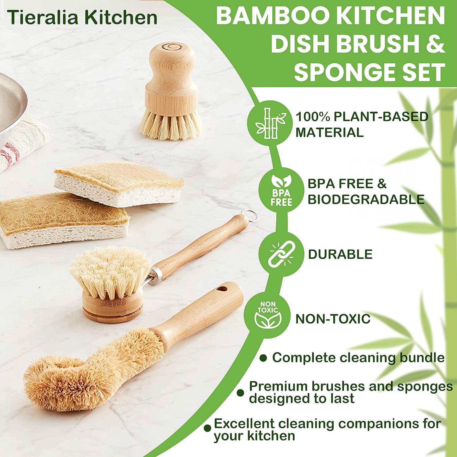 Tieralia Bamboo Dish Brush Gift Set - Image 8