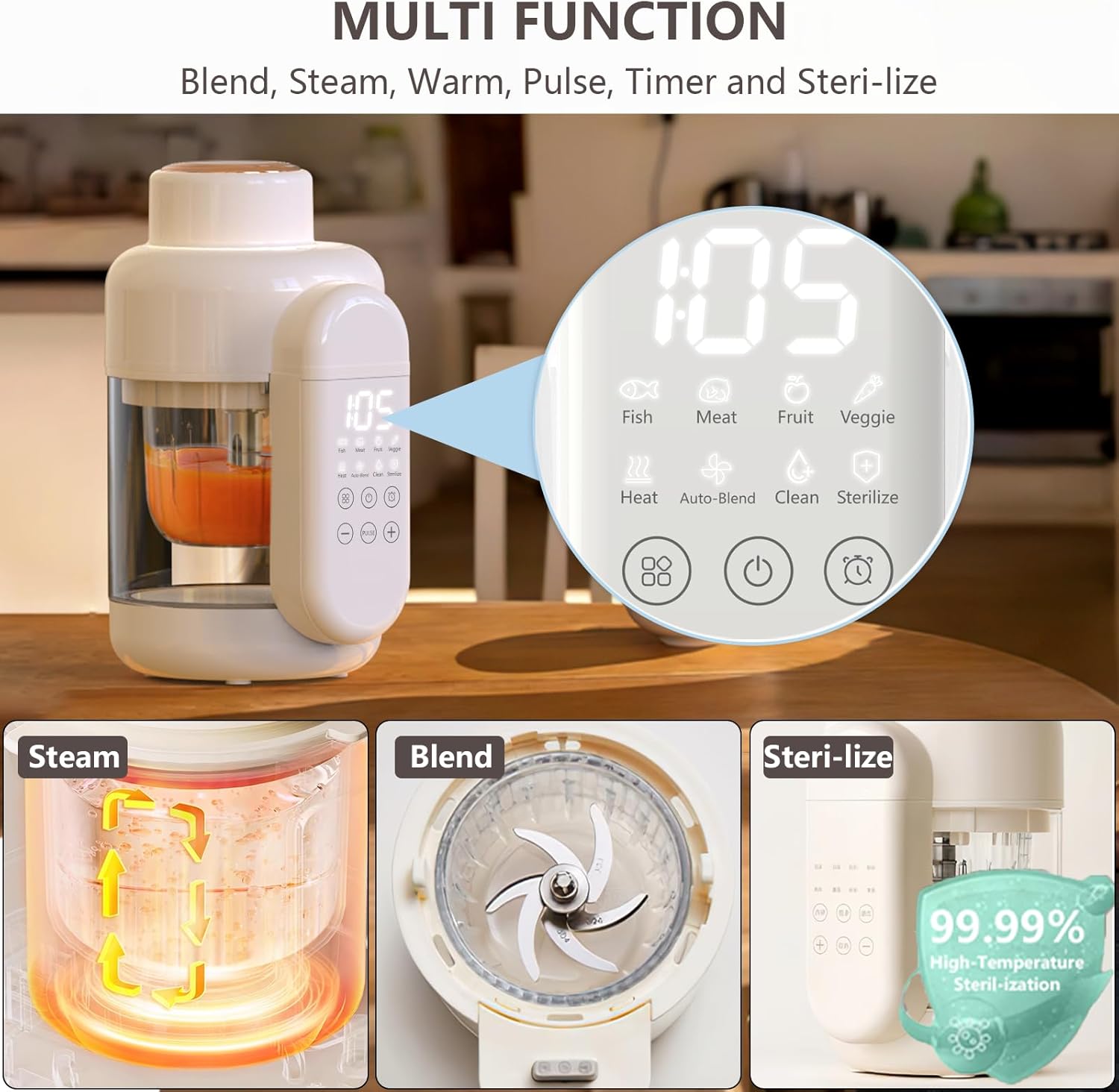 Baby Food Maker And 9 In 1 Puree Maker - Image 9