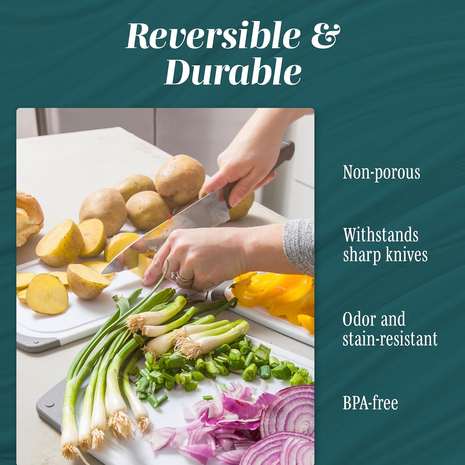 BPA-Free Reversible Cutting Board Set - Image 3