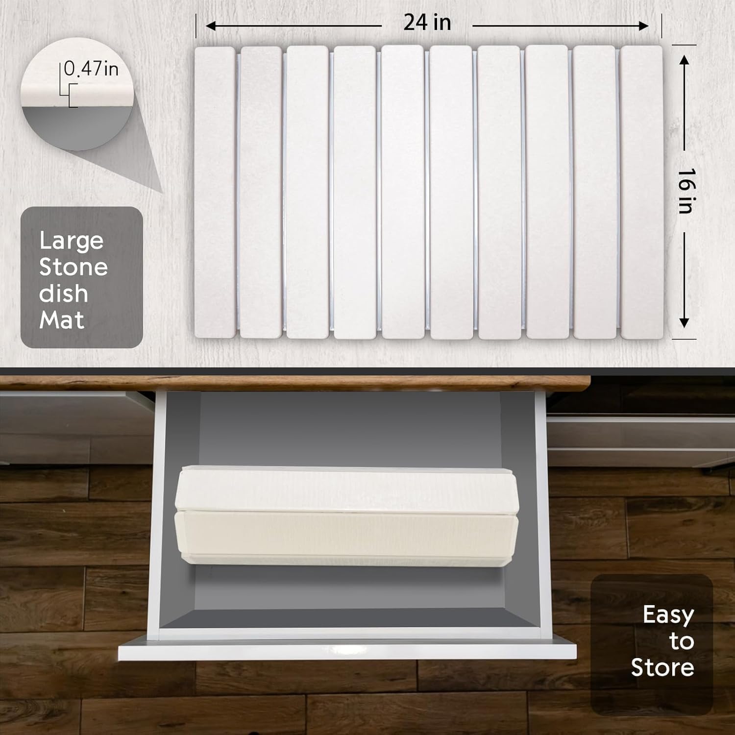 Large Stone Dish Drying Mats for Kitchen Counter - Image 6