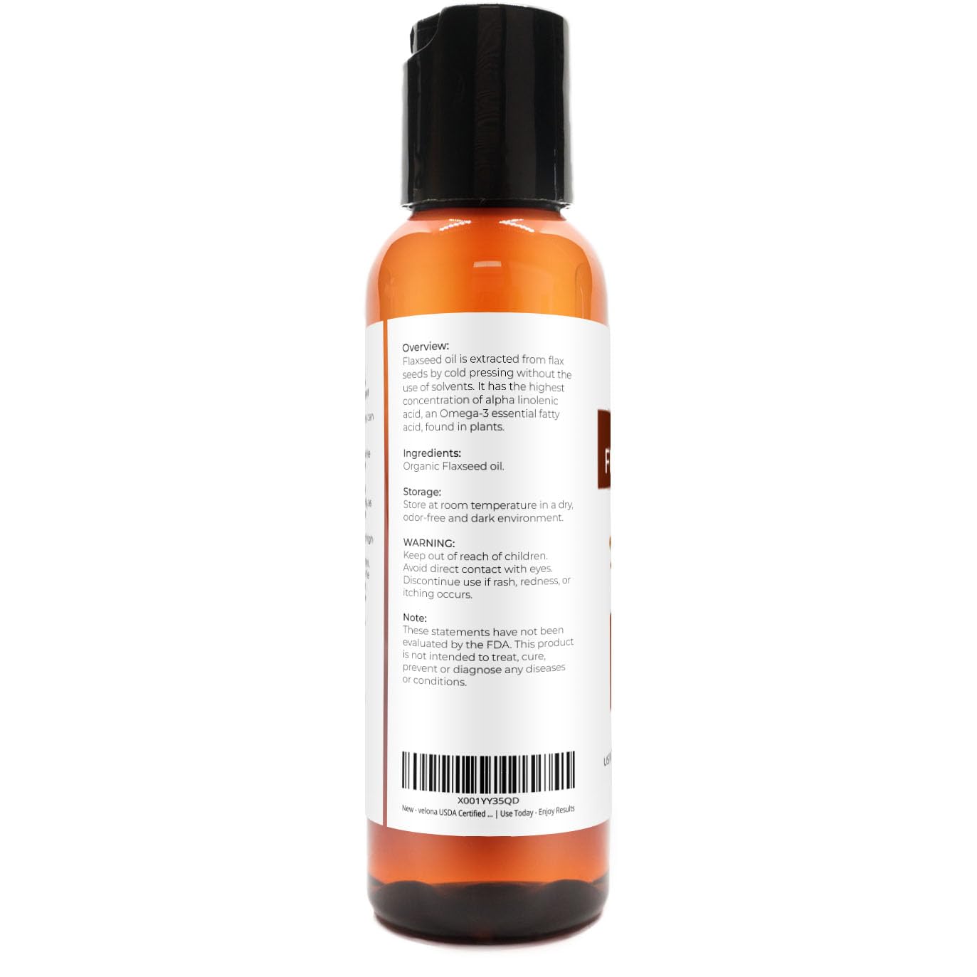 Velona USDA Certified Organic Flaxseed Oil - Image 4