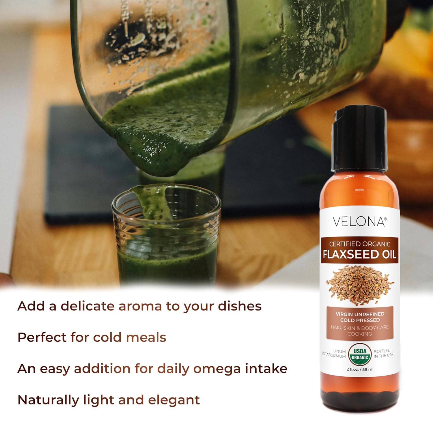 Velona USDA Certified Organic Flaxseed Oil - Image 6