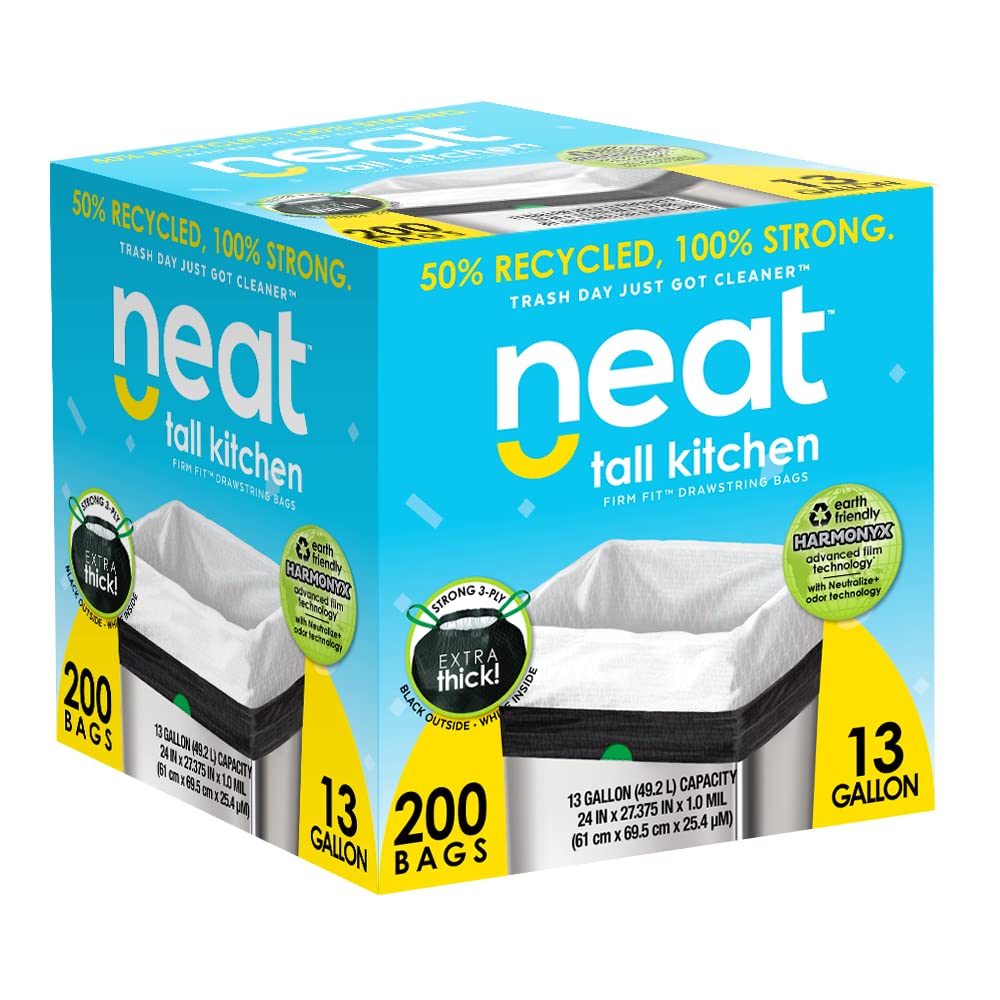 Neat Tall Kitchen 13 Gallon Drawstring Trash Bags - Image 3