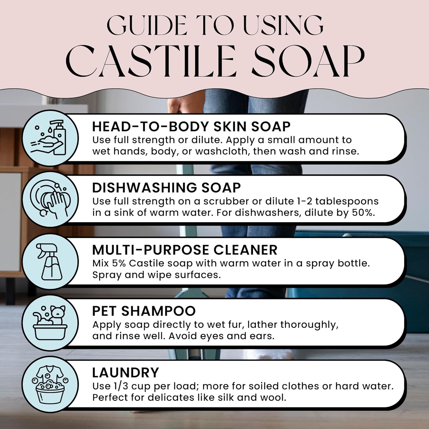 Natural Castile Soap Lavender & Bergamot 16oz - Image 7