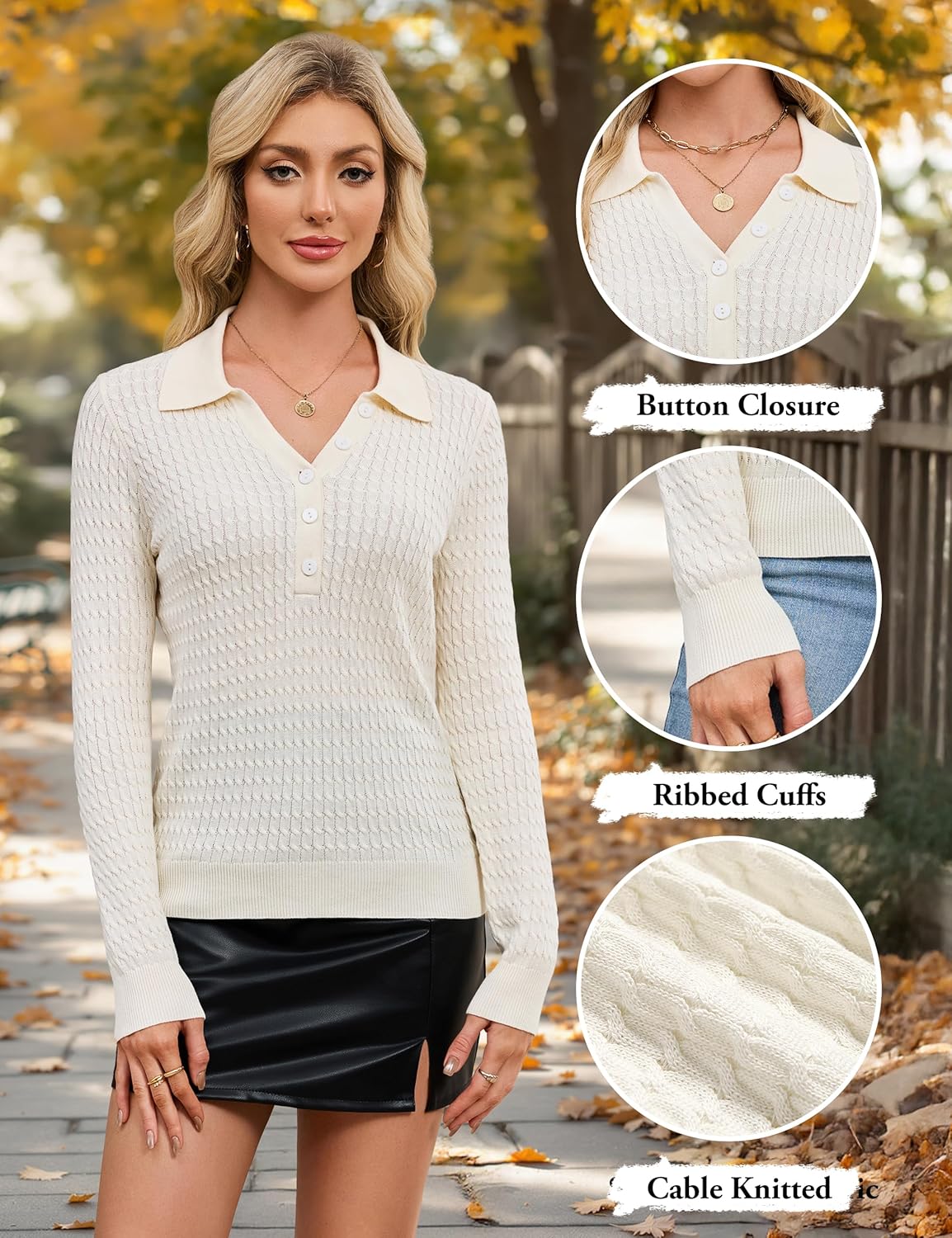 Blooming Jelly Women's Cable Knit Sweater - Image 3