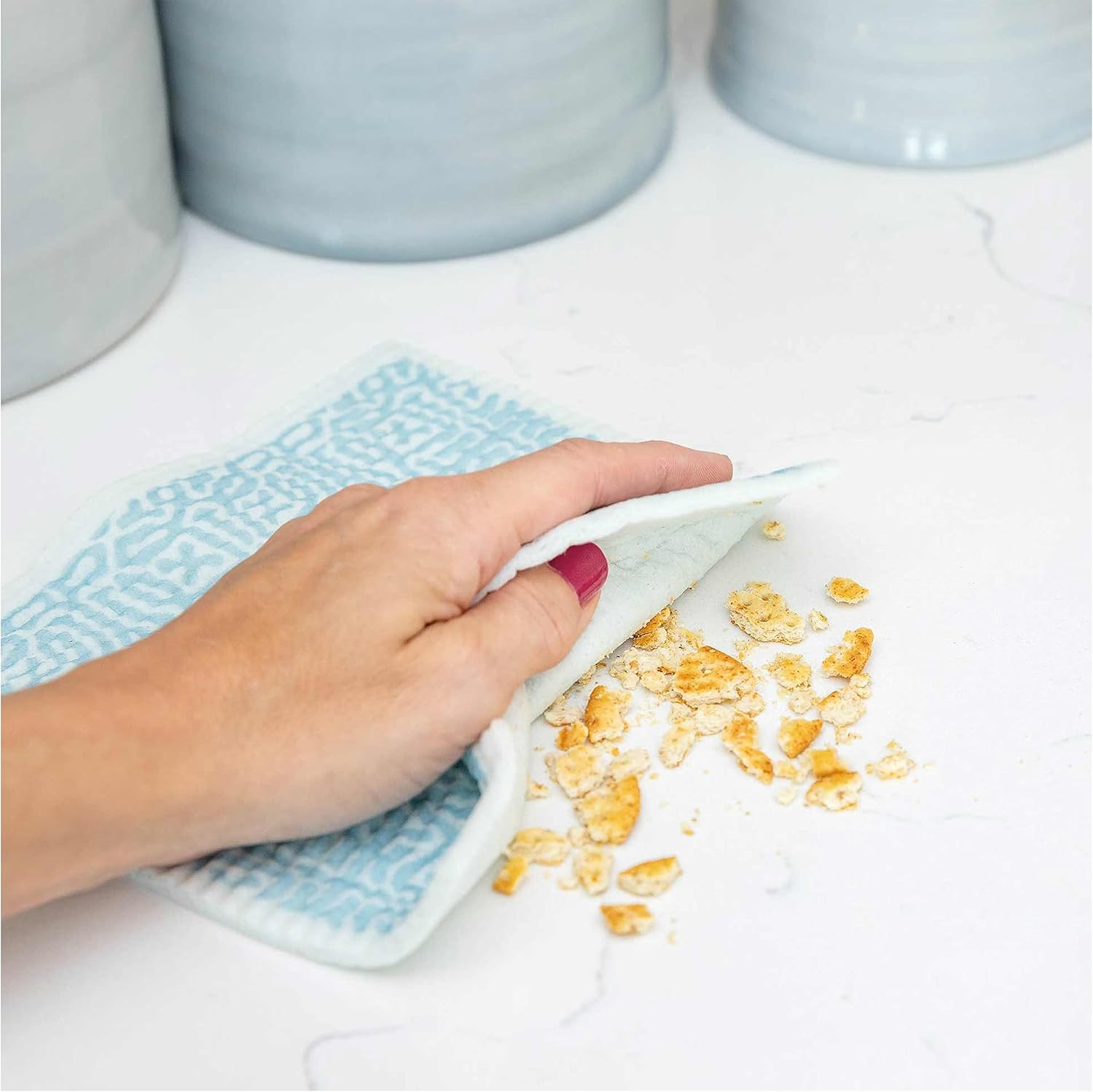 ELYN Swedish Dishcloths, Reusable & Washable Sponge Cloths, Absorbent Cleaning Paper Towels for Kitchen, Dishes, Counters and More, 5 Pack, Assorted Moroccan Pattern - Image 7