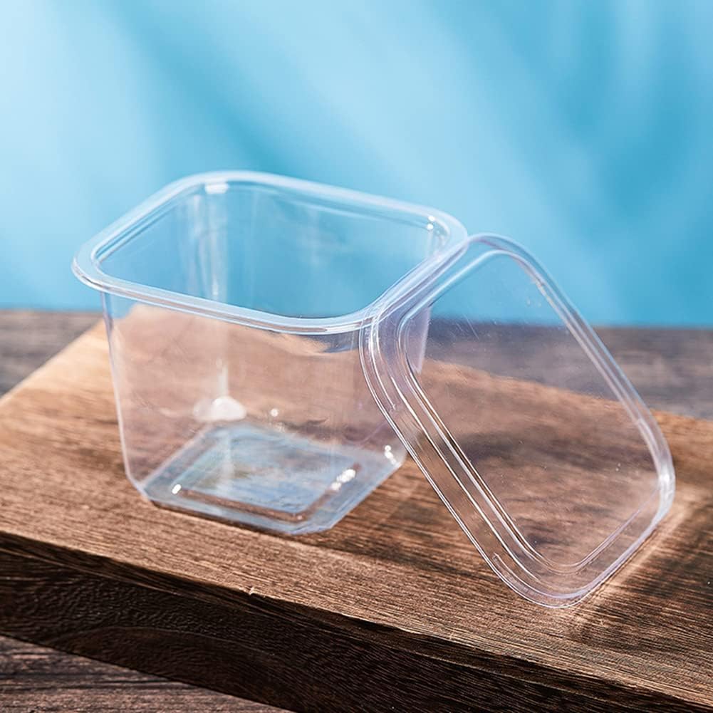 Clear Plastic Dessert Cups with Lids and Sporks - Image 4