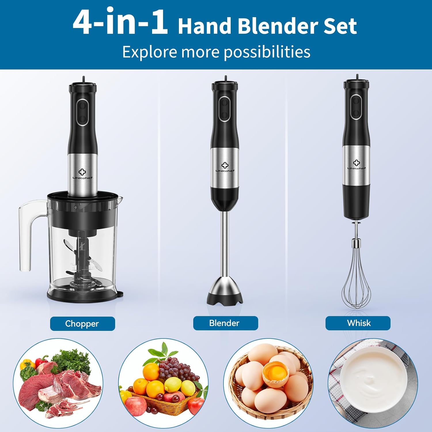 LINKChef 4 in 1 Immersion Blender Handheld - Image 8
